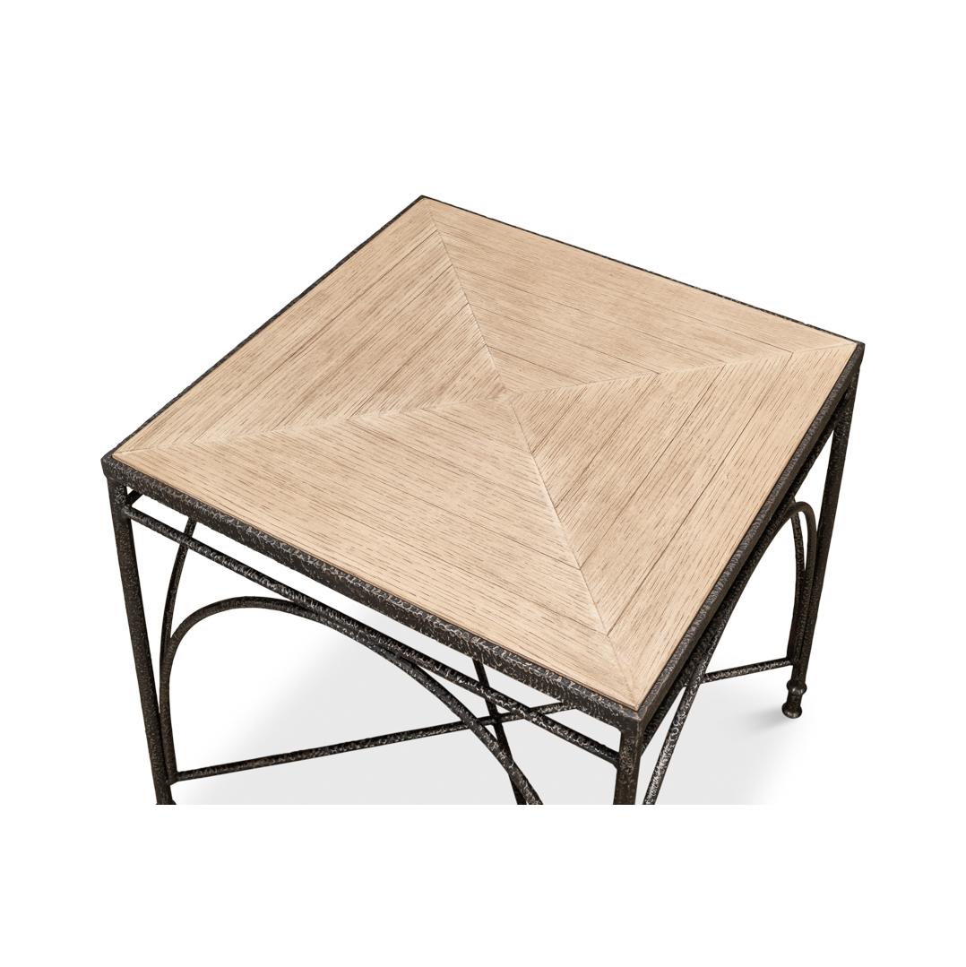 Parquetry Industrial End Table For Sale 5