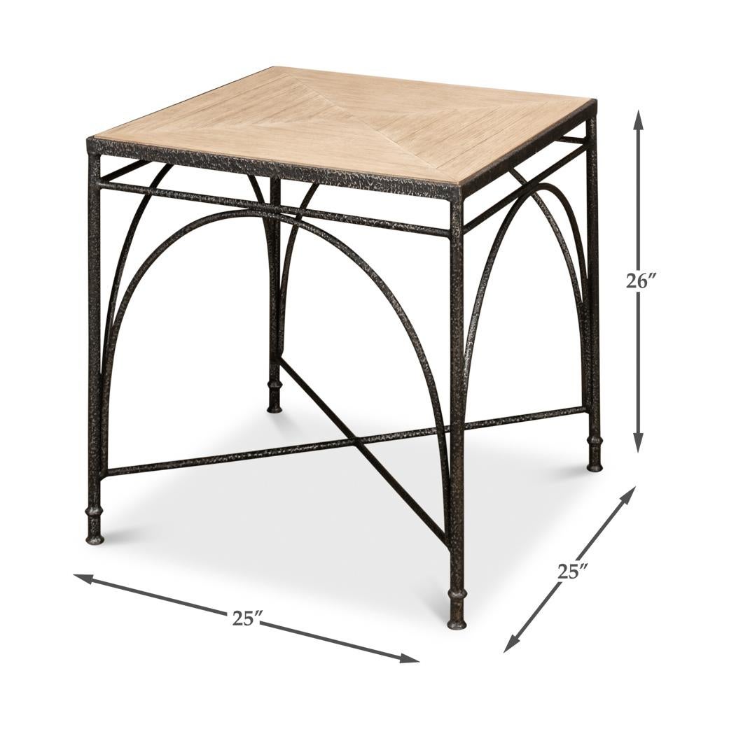 Parquetry Industrial End Table For Sale 6