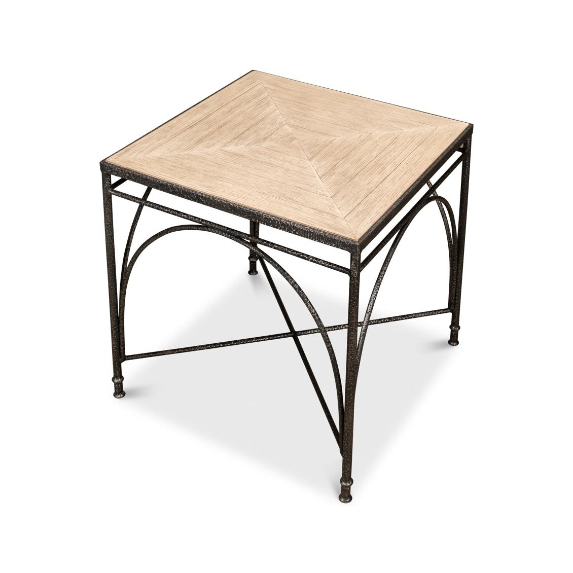 Parquetry Industrial End Table In New Condition For Sale In Westwood, NJ
