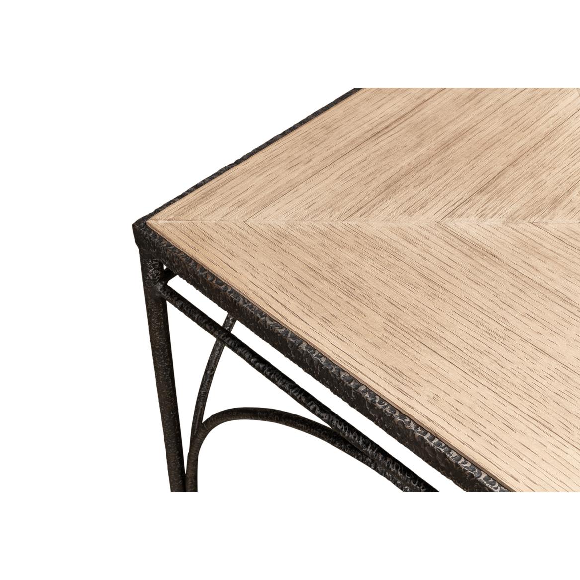 Parquetry Industrial End Table For Sale 2
