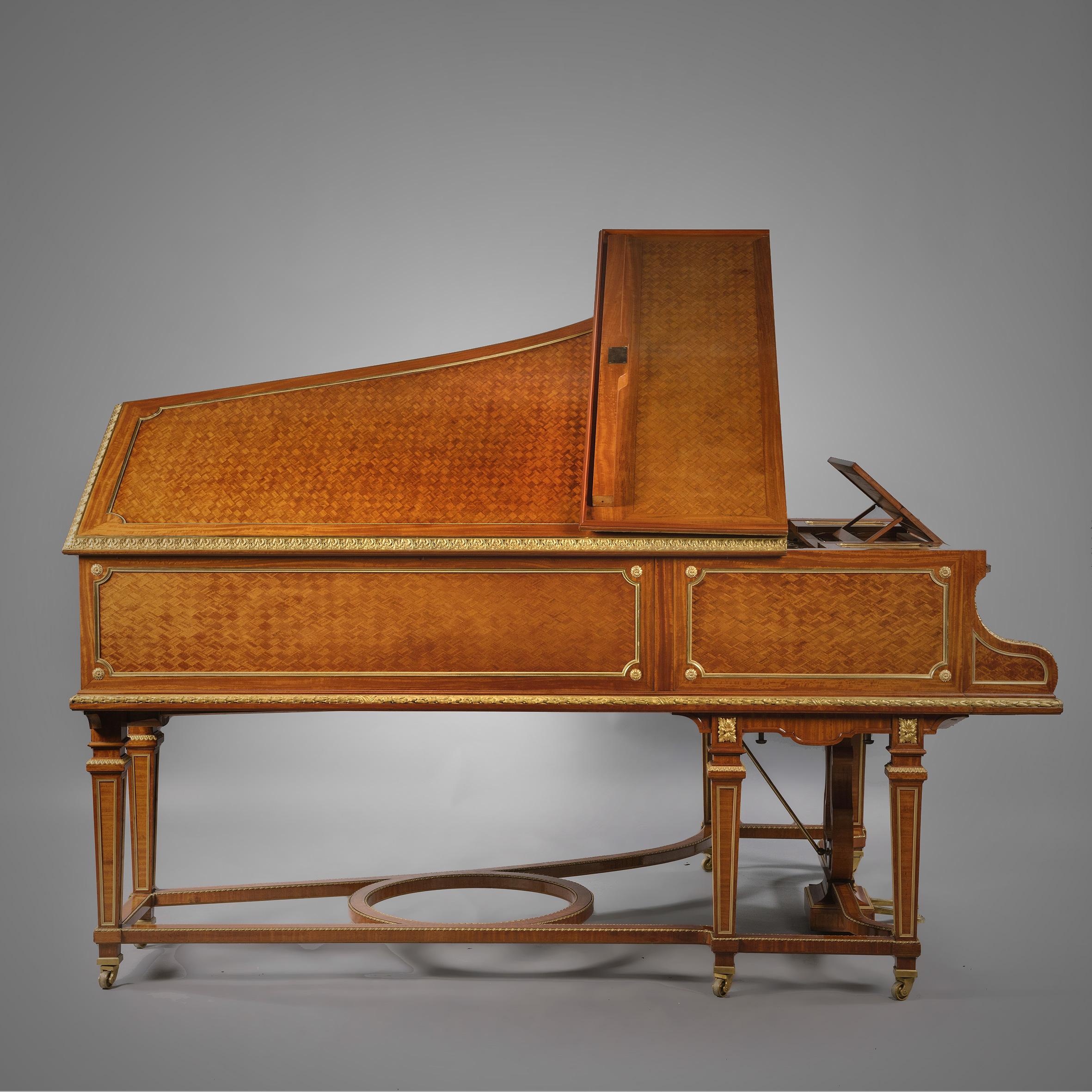 19th Century Parquetry Inlaid Piano by François Linke For Sale