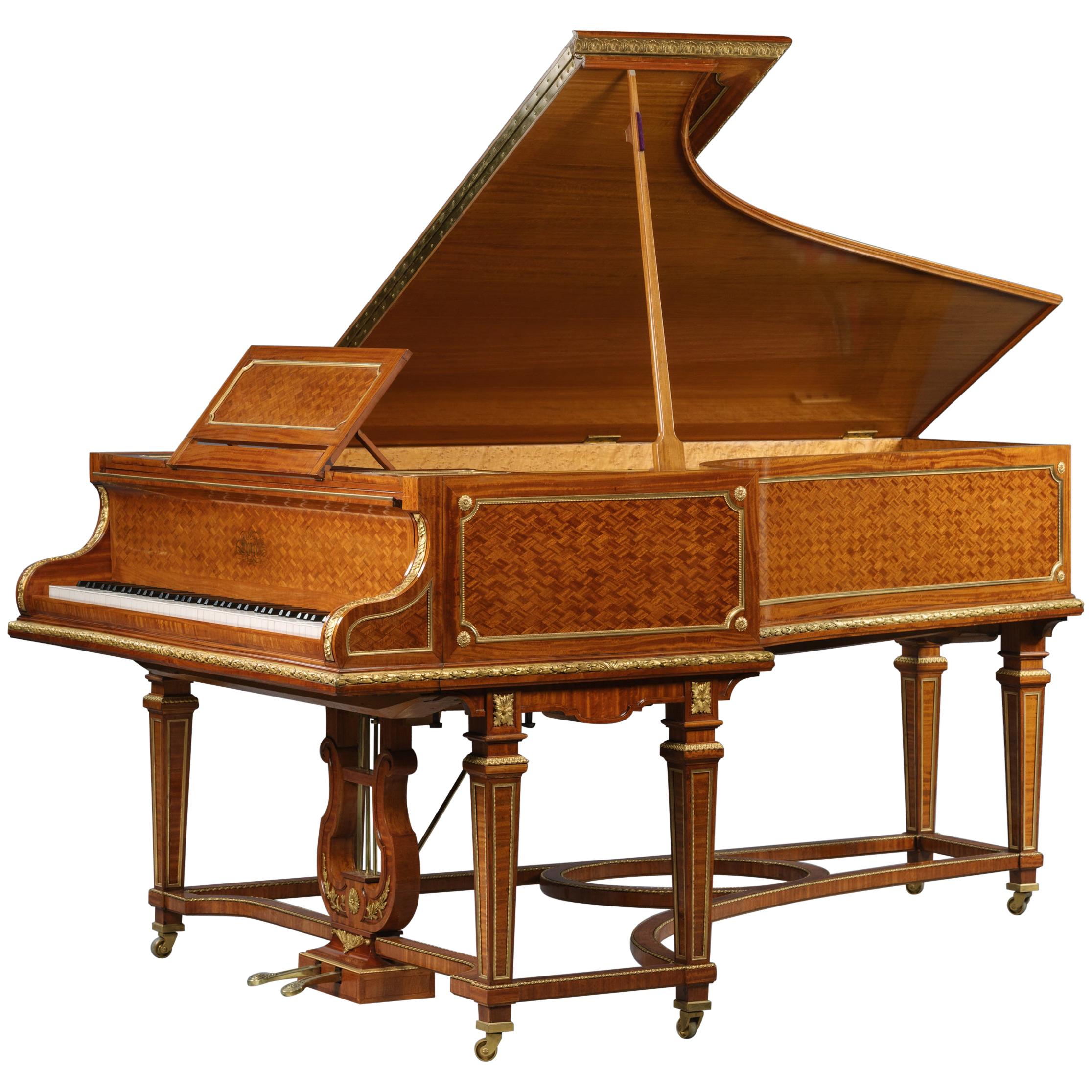 Parquetry Inlaid Piano by François Linke For Sale