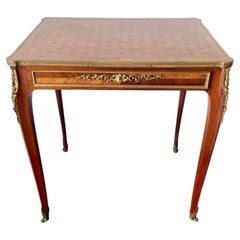 Antique Parquetry Inlaid Writing Desk in Louis XVI Style