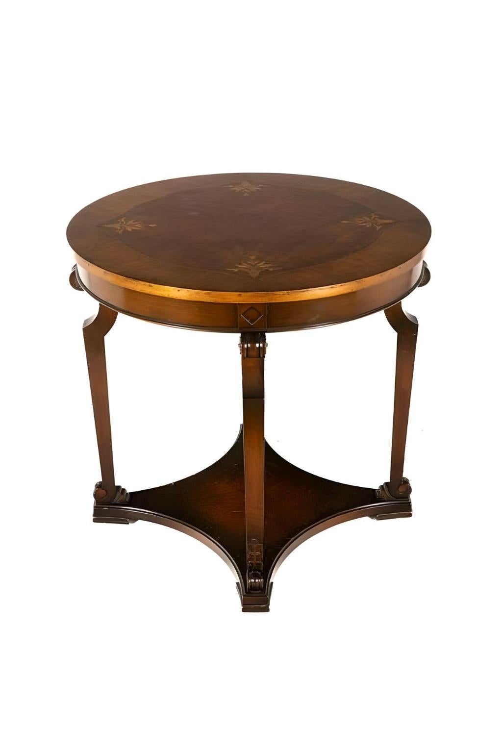 Canadian Parquetry Inlay Circular Hall Table For Sale
