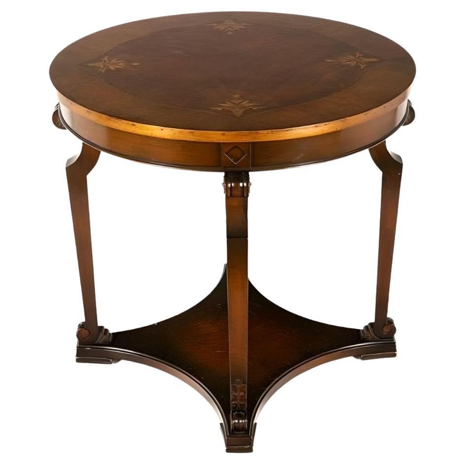 Parquetry Inlay Circular Hall Table For Sale