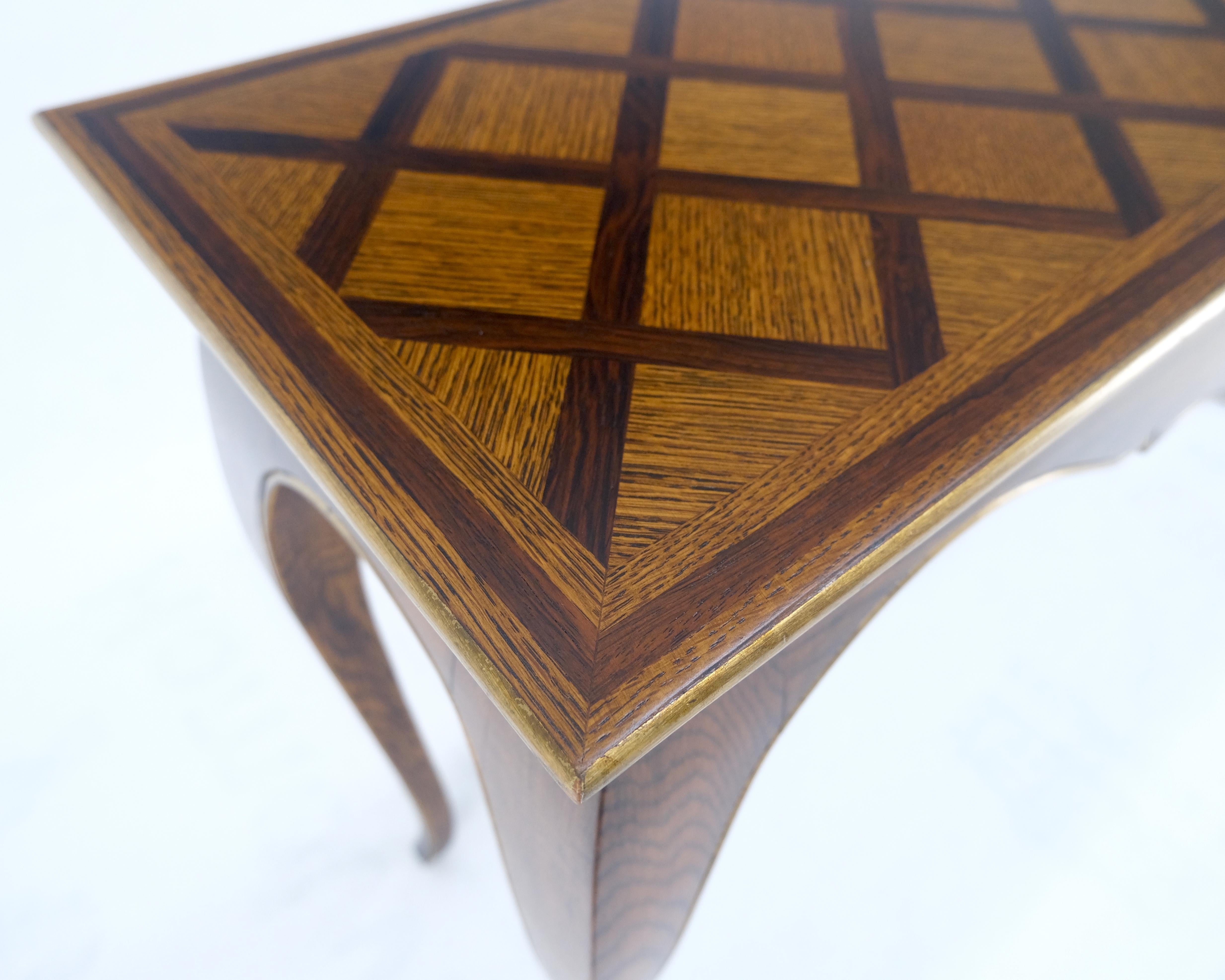 Parquetry Inlay Top Cabriole Leg Scallop Ornament Chestnut Console Sofa Table For Sale 4