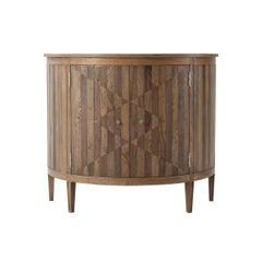 Parquetry Oak Demilune Cabinet