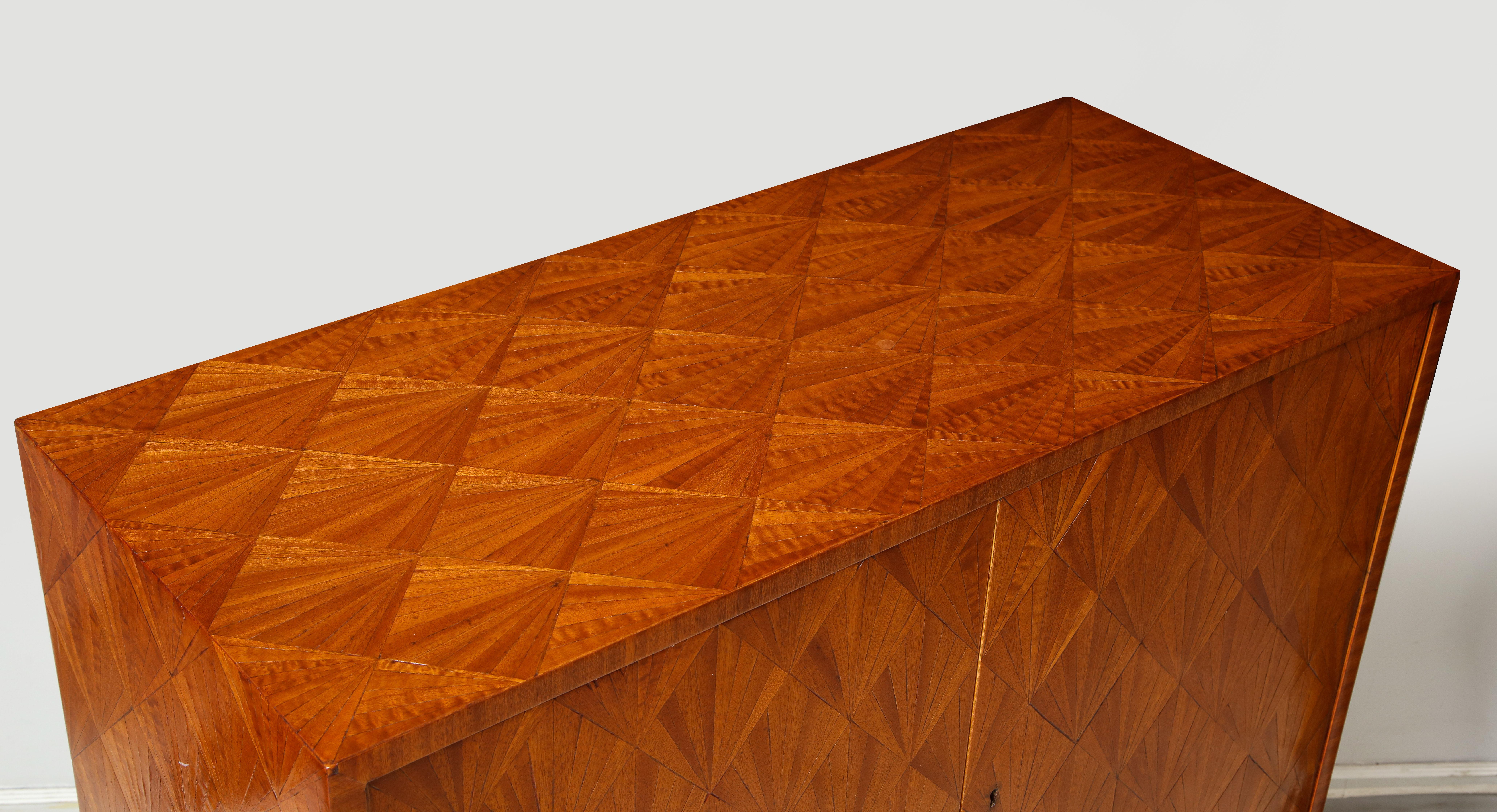 Parquetry Sycamore Cabinet in the Jean-Michel Frank Manner 2