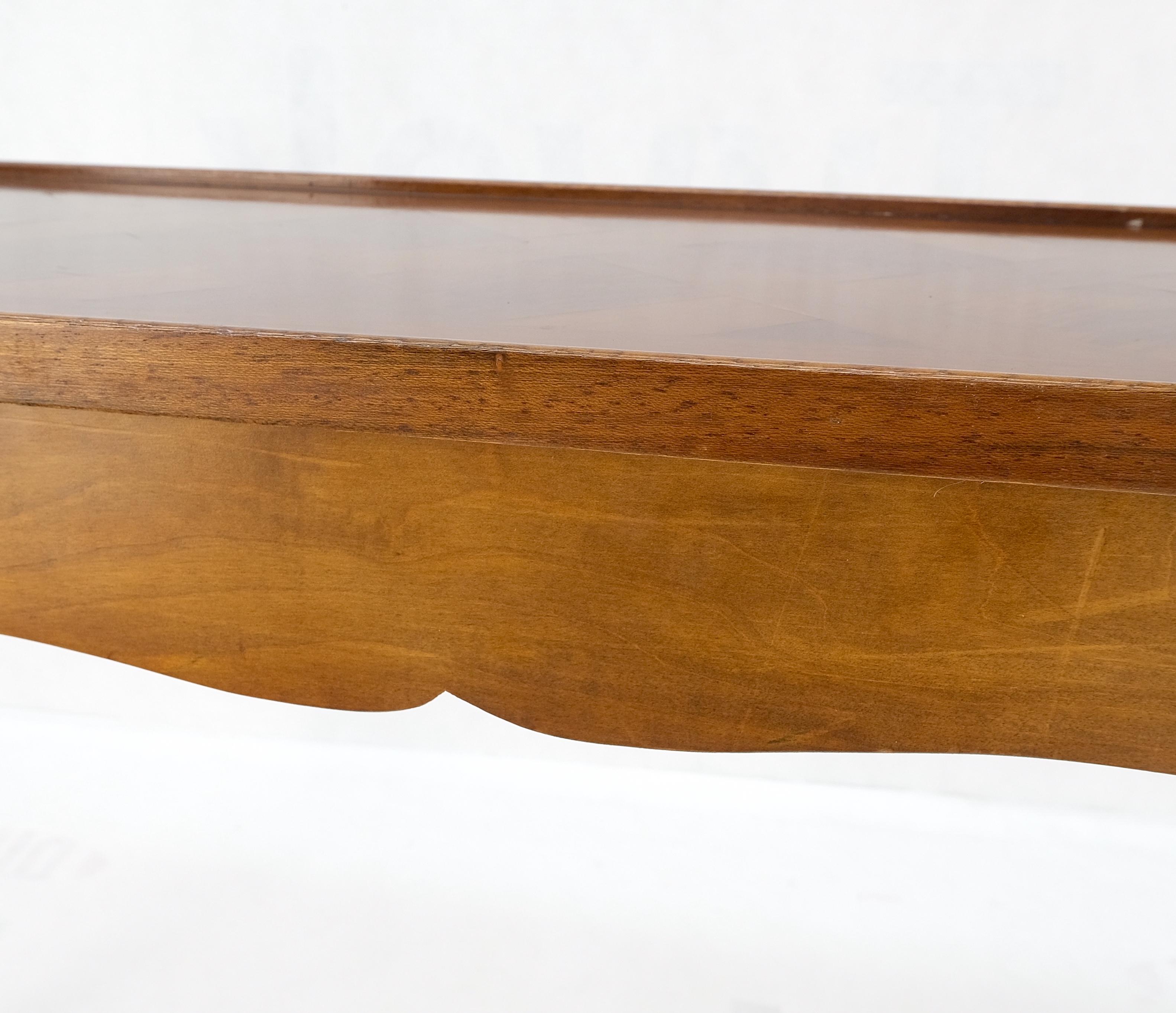 Parquetry Top Cabriole Leg Decorative Italian Modern Walnut Console Sofa Table For Sale 6