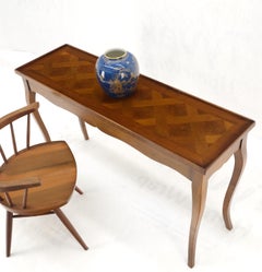 Parquetry Top Cabriole Leg Decorative Italian Modern Walnut Console Sofa Table