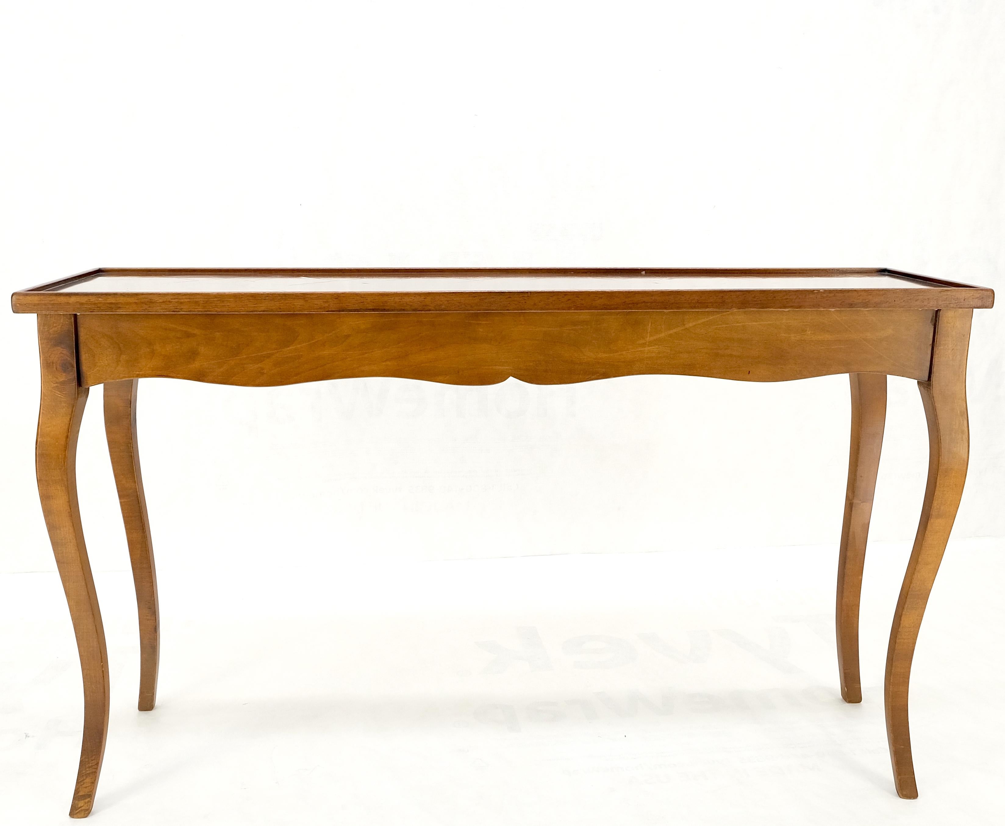 Parquetry Top Cabriole Leg Decorative Italian Modern Walnut Console Sofa Table For Sale 3
