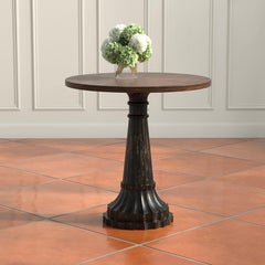 Table d'appoint sur pied avec plateau en marqueterie