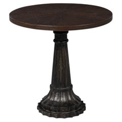 Table d'appoint sur pied avec plateau en marqueterie