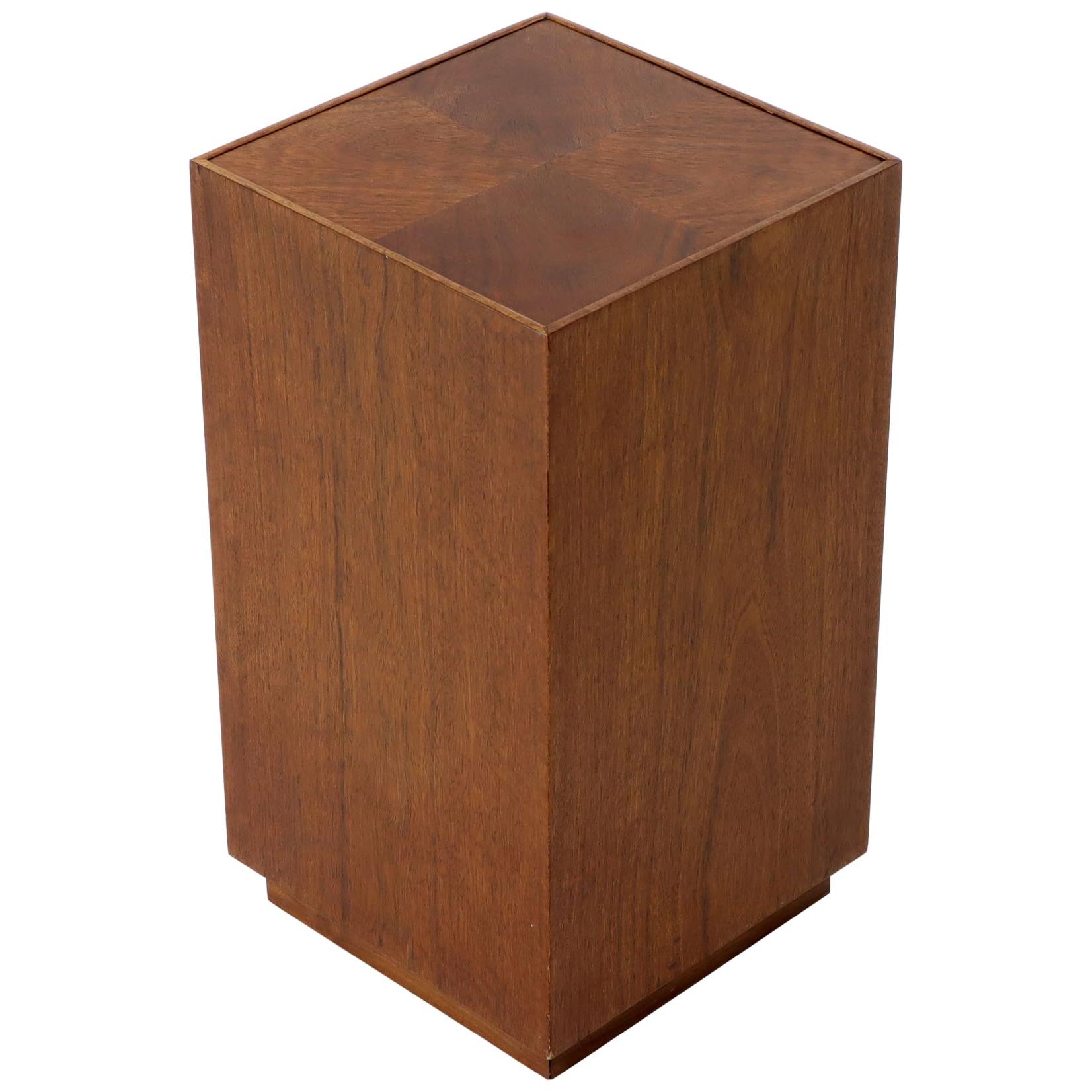 Parquetry Top Walnut Square Pedestal Stand