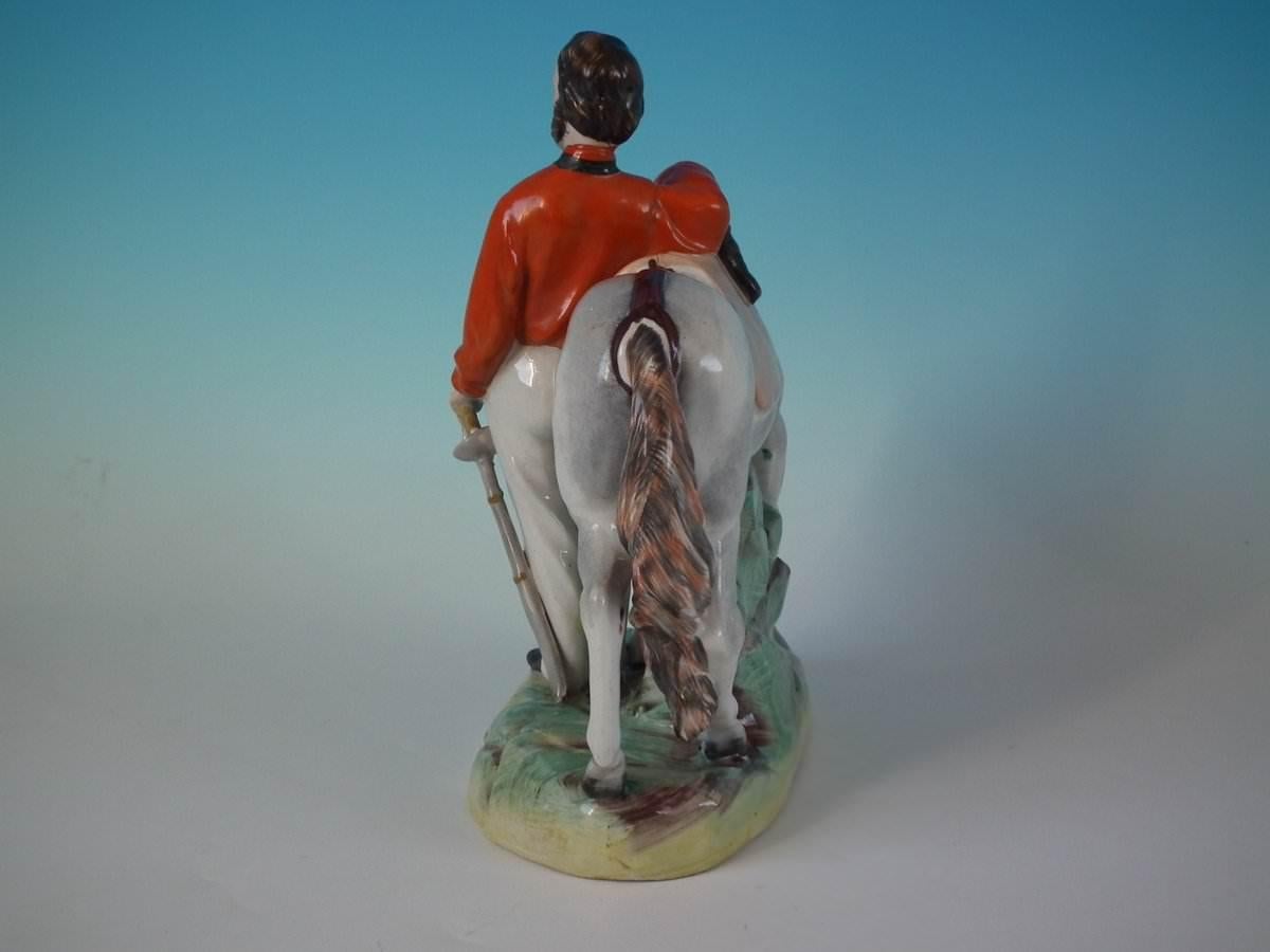 Glazed Parr Factory Staffordshire Garibaldi with Horse Figure