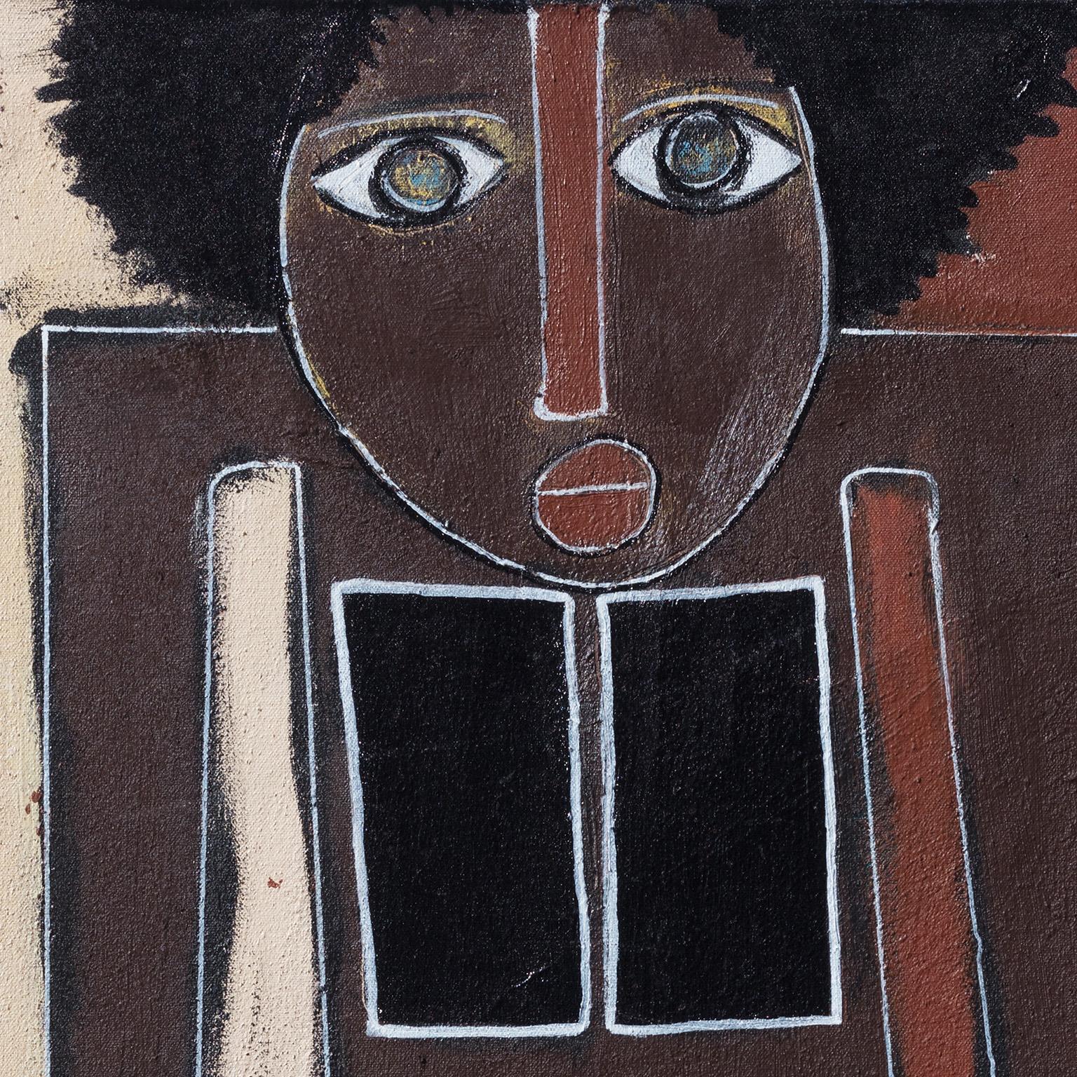 Ambushed in Africa - Expressionistische figurative Malerei – Painting von Parris Jaru