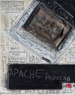 Vintage Apache Revolution - Poetry Painting With Photograph of Geronimo From 1886