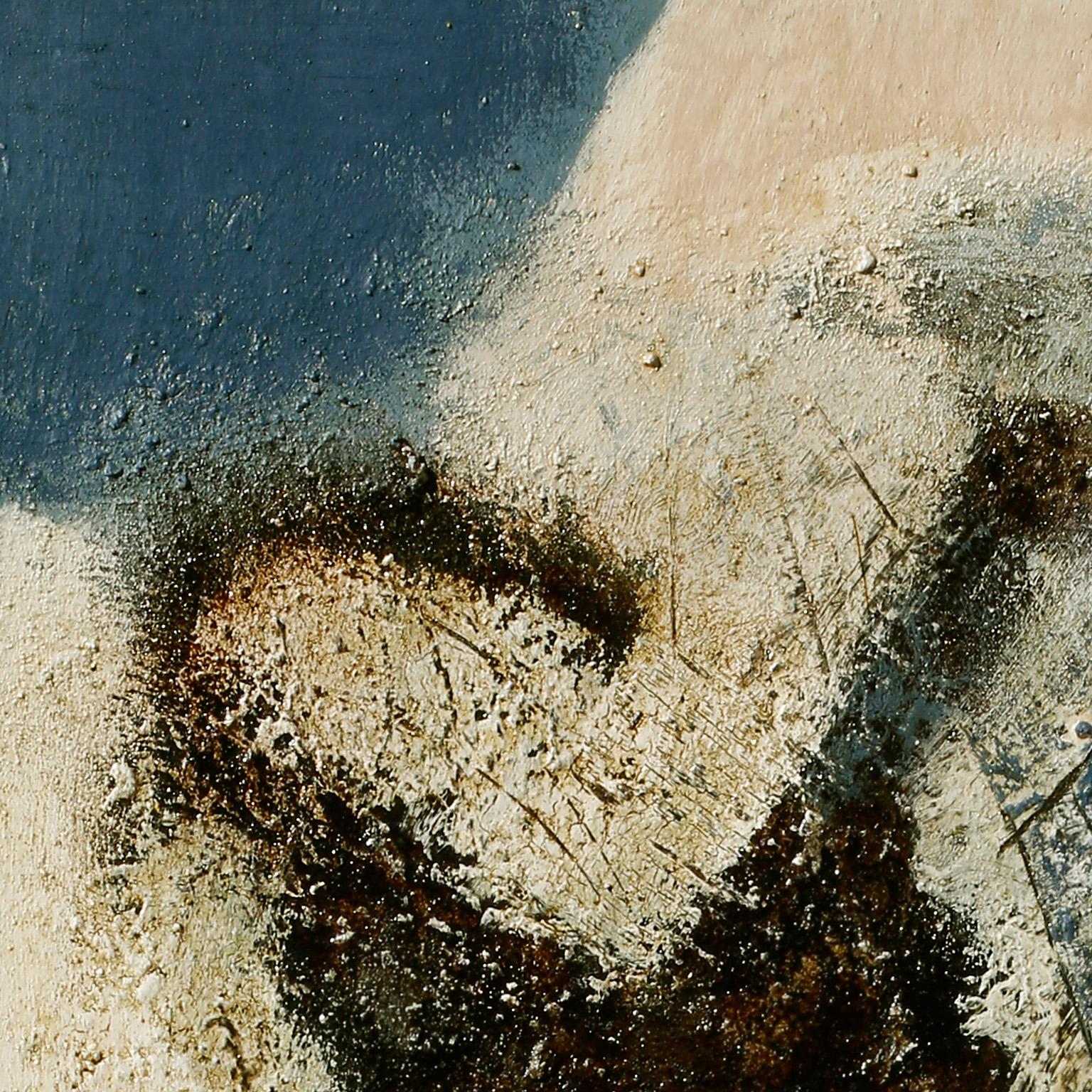 Ragioni ovvie - Pittura astratta e figurativa con colori blu acqua - Painting Astratto di Parris Jaru