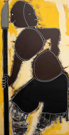 Ritos de Paso - Pintura Figurativa Contemporánea, Arte Tribal Moderno, Africano