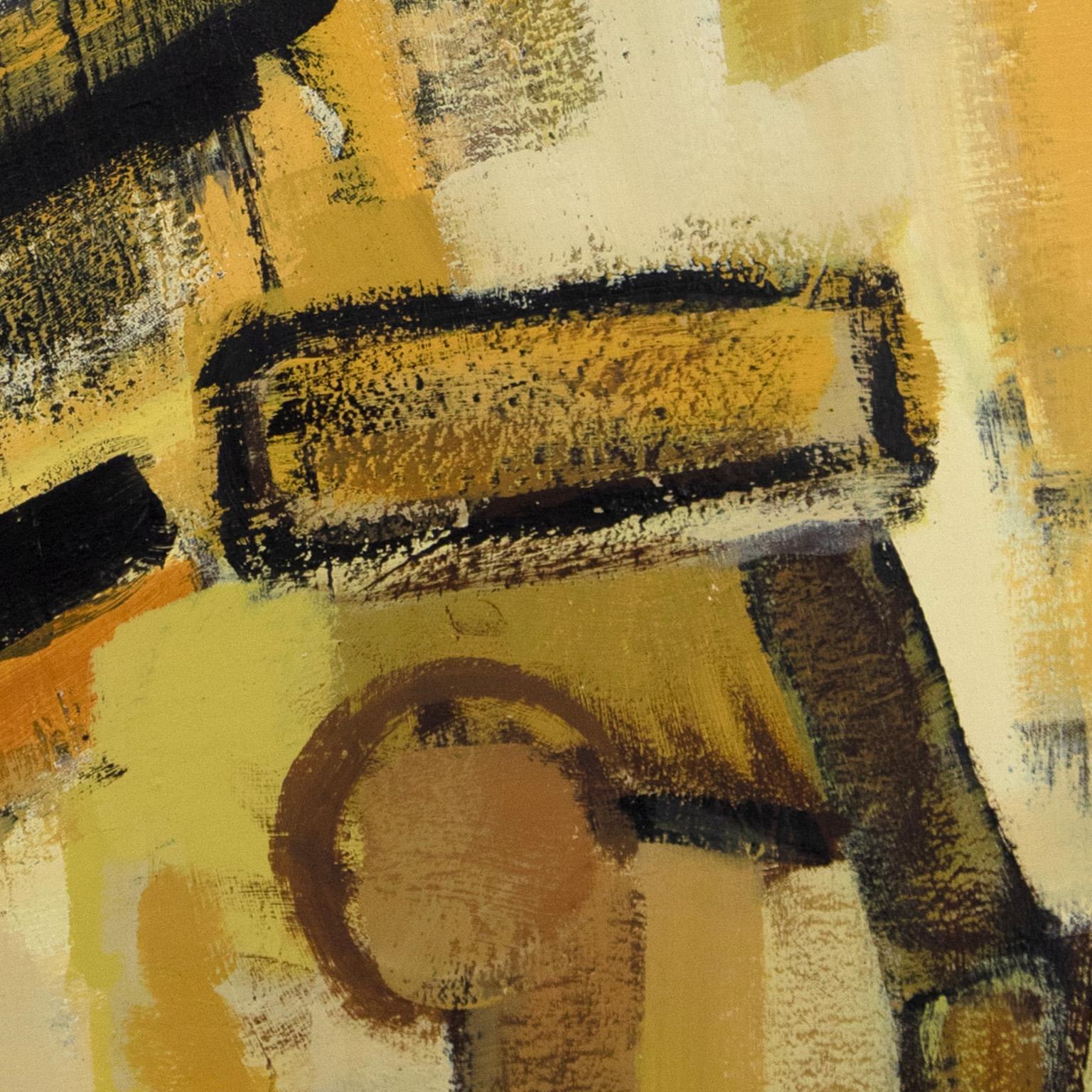 The Great Emancipation - Abstract Painting with Yellow and Brown Colors For Sale 4