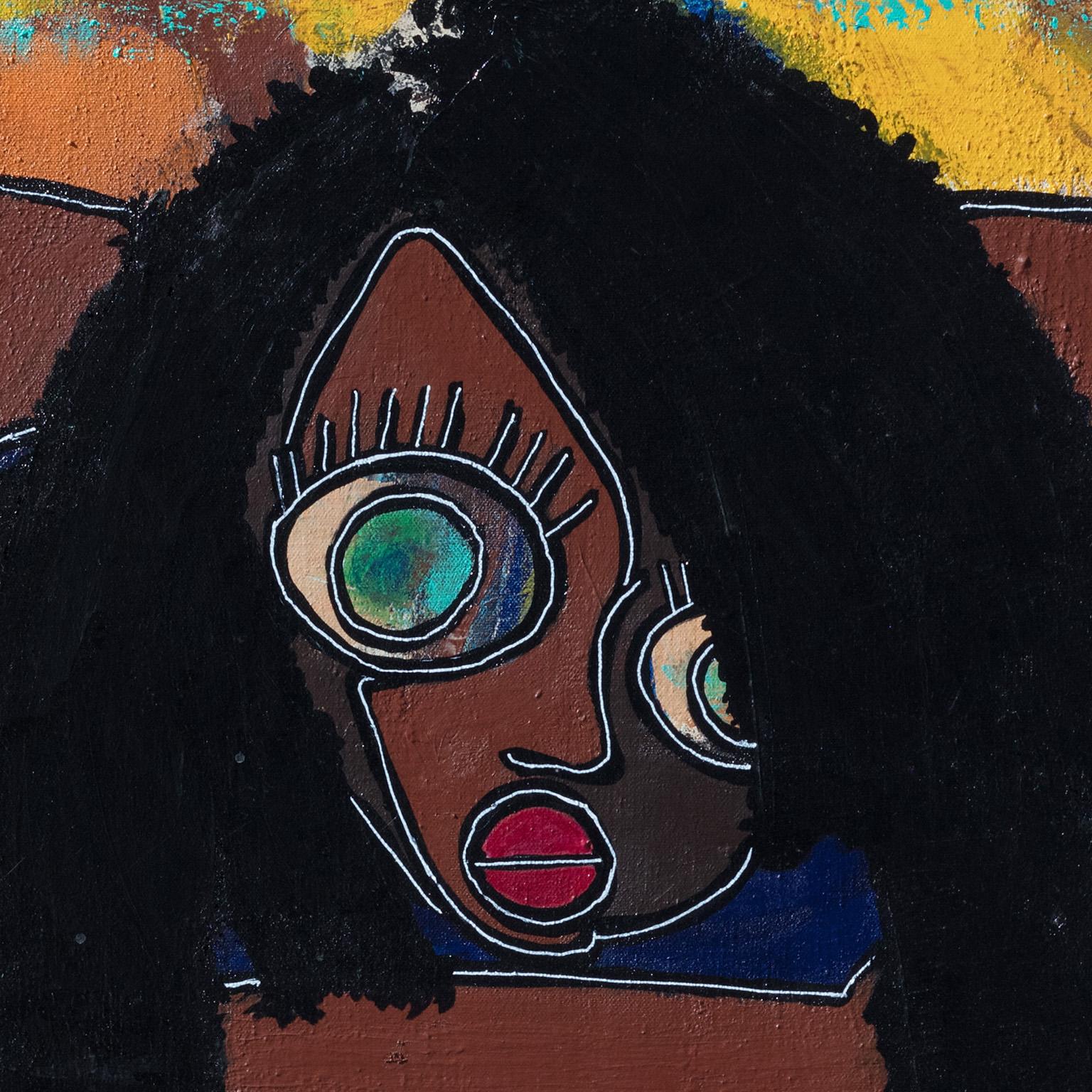 The Skin I'm In - Expressionistisches figuratives Gemälde einer jungen Frau – Painting von Parris Jaru
