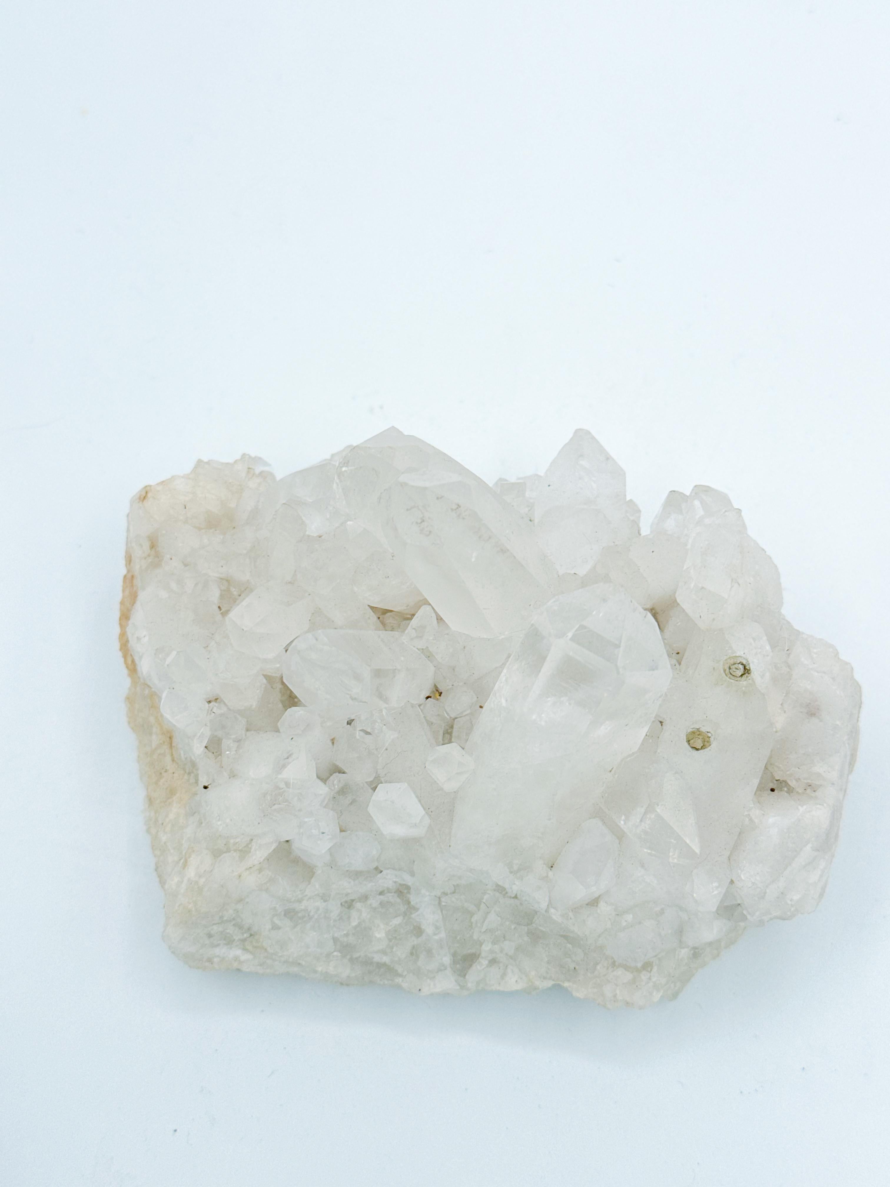 Geschnitzte Papagei-Vogel-Skulptur aus Stein auf Bergkristall, Quarz und Amethyst Brasilien (Silber)