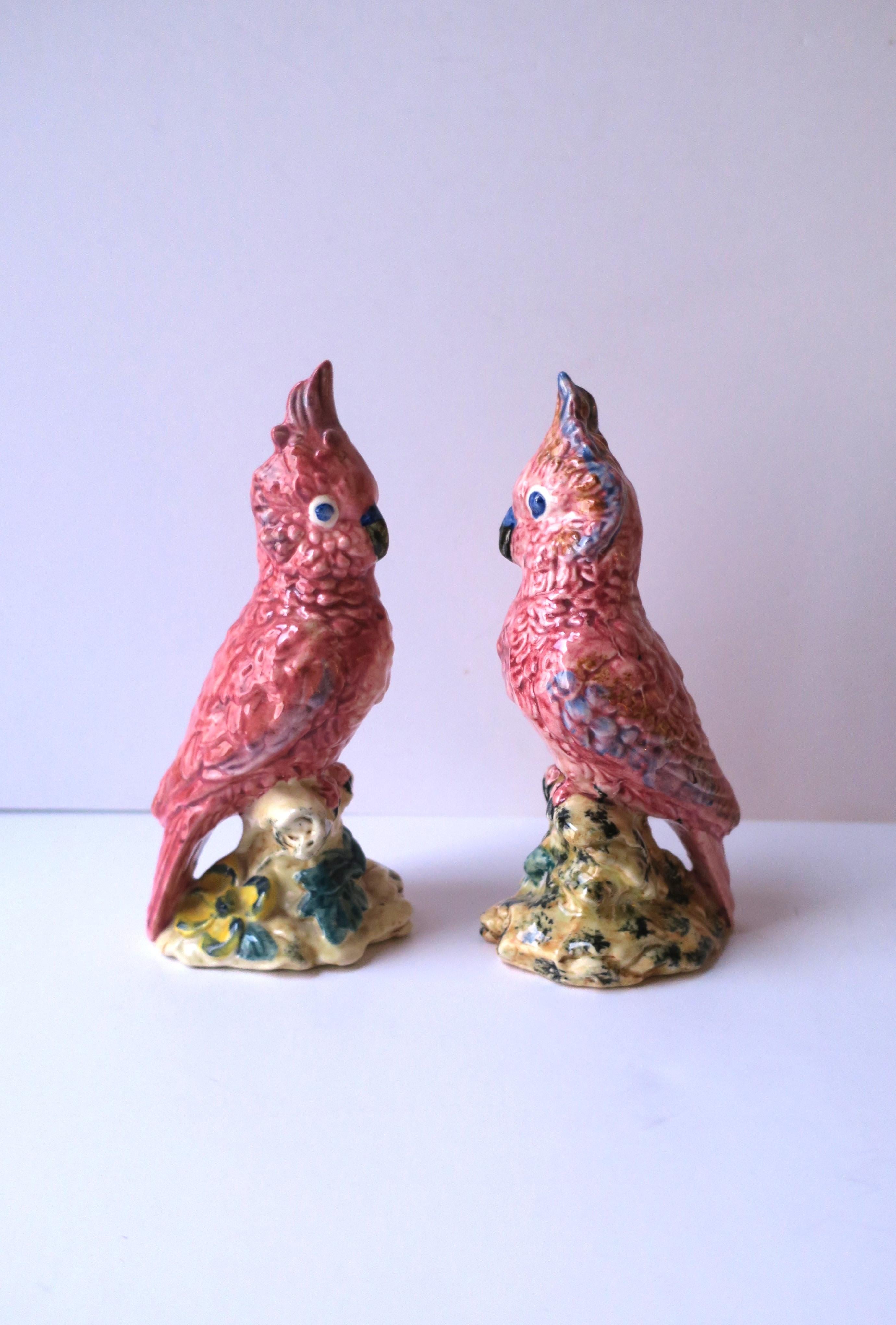 Glazed Parrot Birds, Pair For Sale