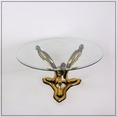 Table basse perroquet dans le style de Willy Daro - Belgique 1970