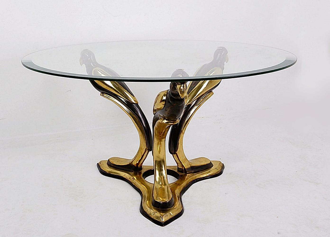 Hollywood Regency Parrot coffee table in the style of Willy Daro - Belgium 1970s
