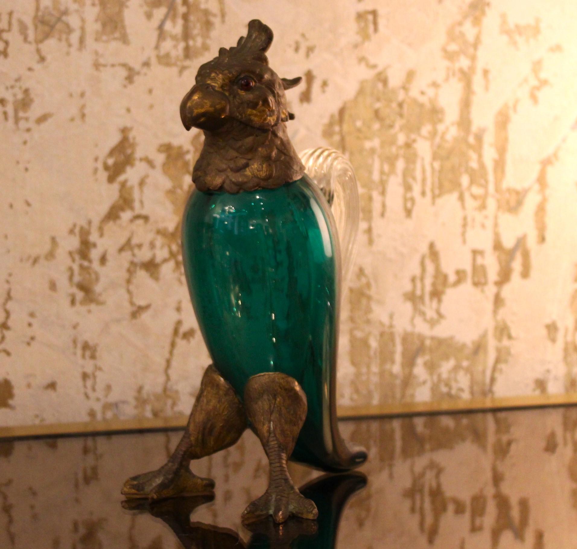Parrot decanter, 20th century In Good Condition In Paris, FR