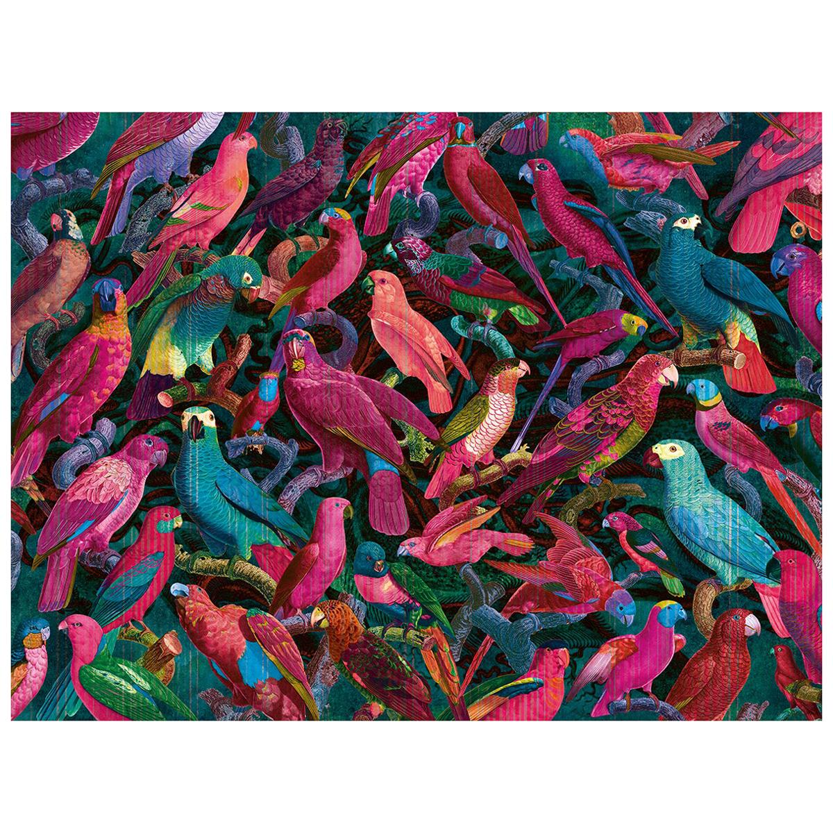 Parrot Imperialis - custom mural wallpaper (fuchsia and blue) For Sale
