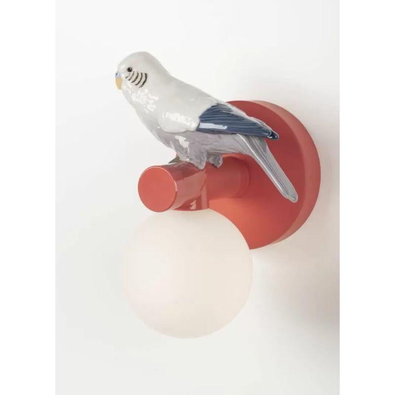 Spanish Parrot Left Wall Sconce in Coral  For Sale