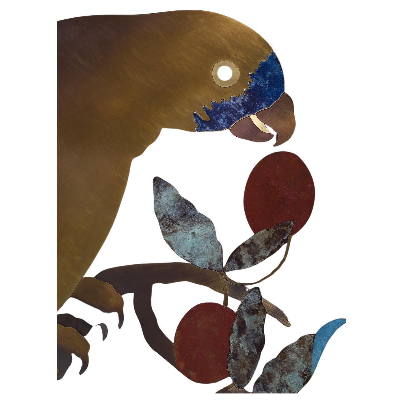 Parrot Opus III, Brass Marquetry  For Sale