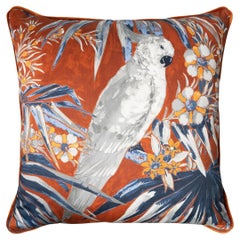 Parrot Pattern Orange Large Throw Pillow 50x50 cm