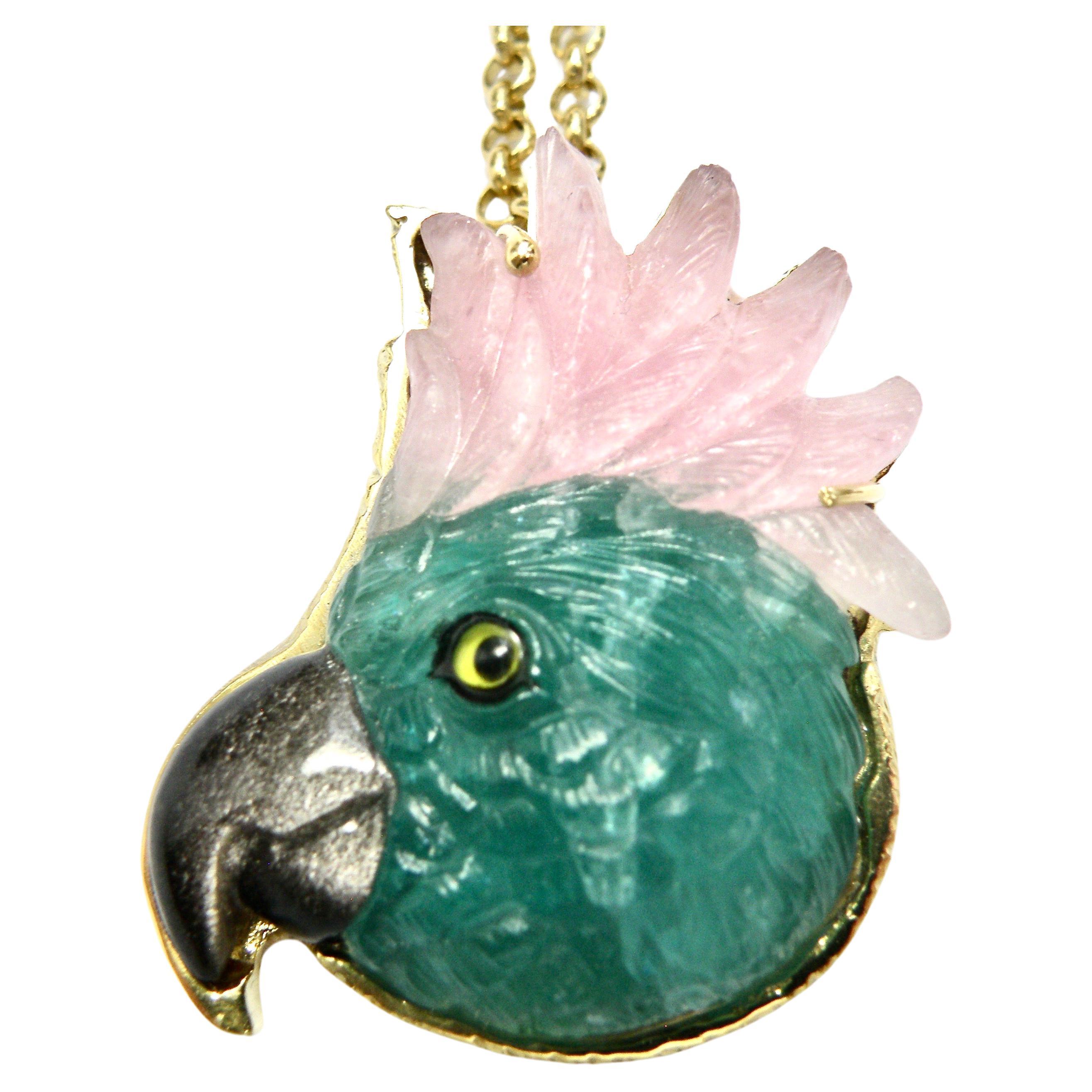 parrot pink green tourmaline