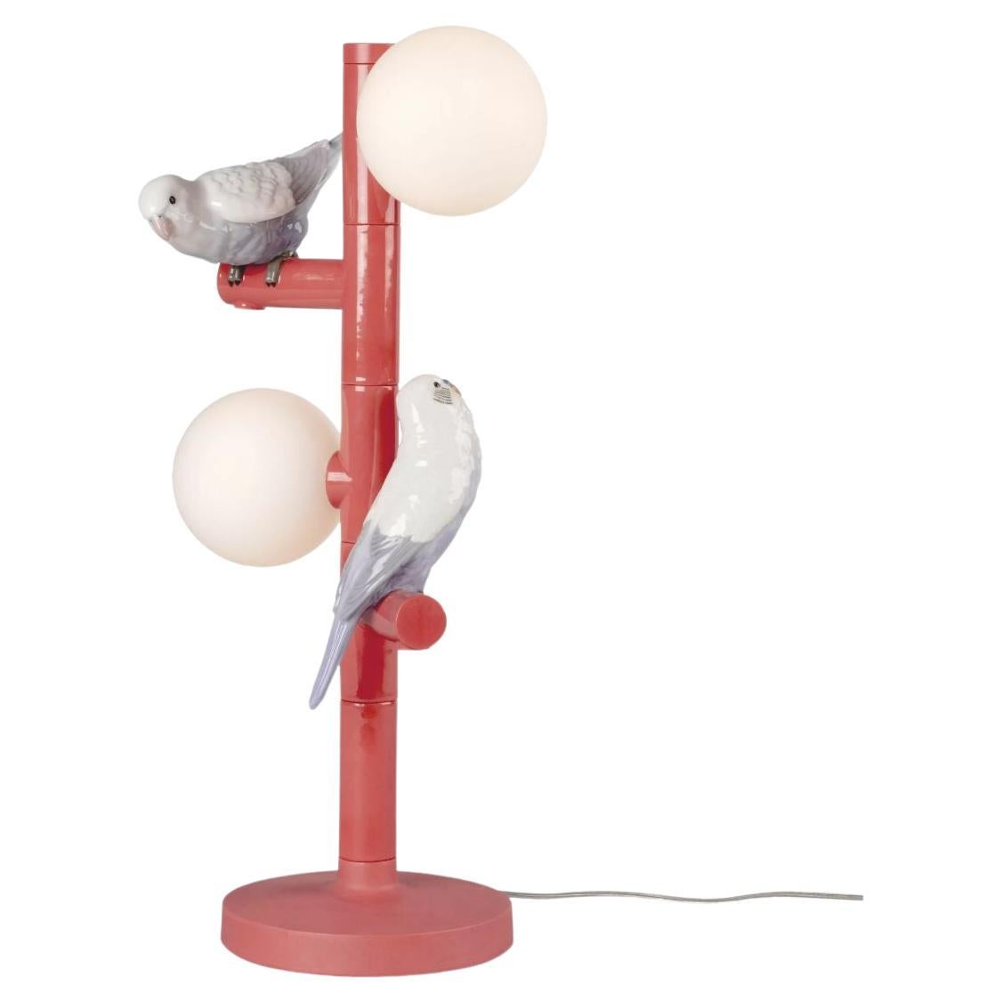 Parrot Table Lamp in Coral  For Sale