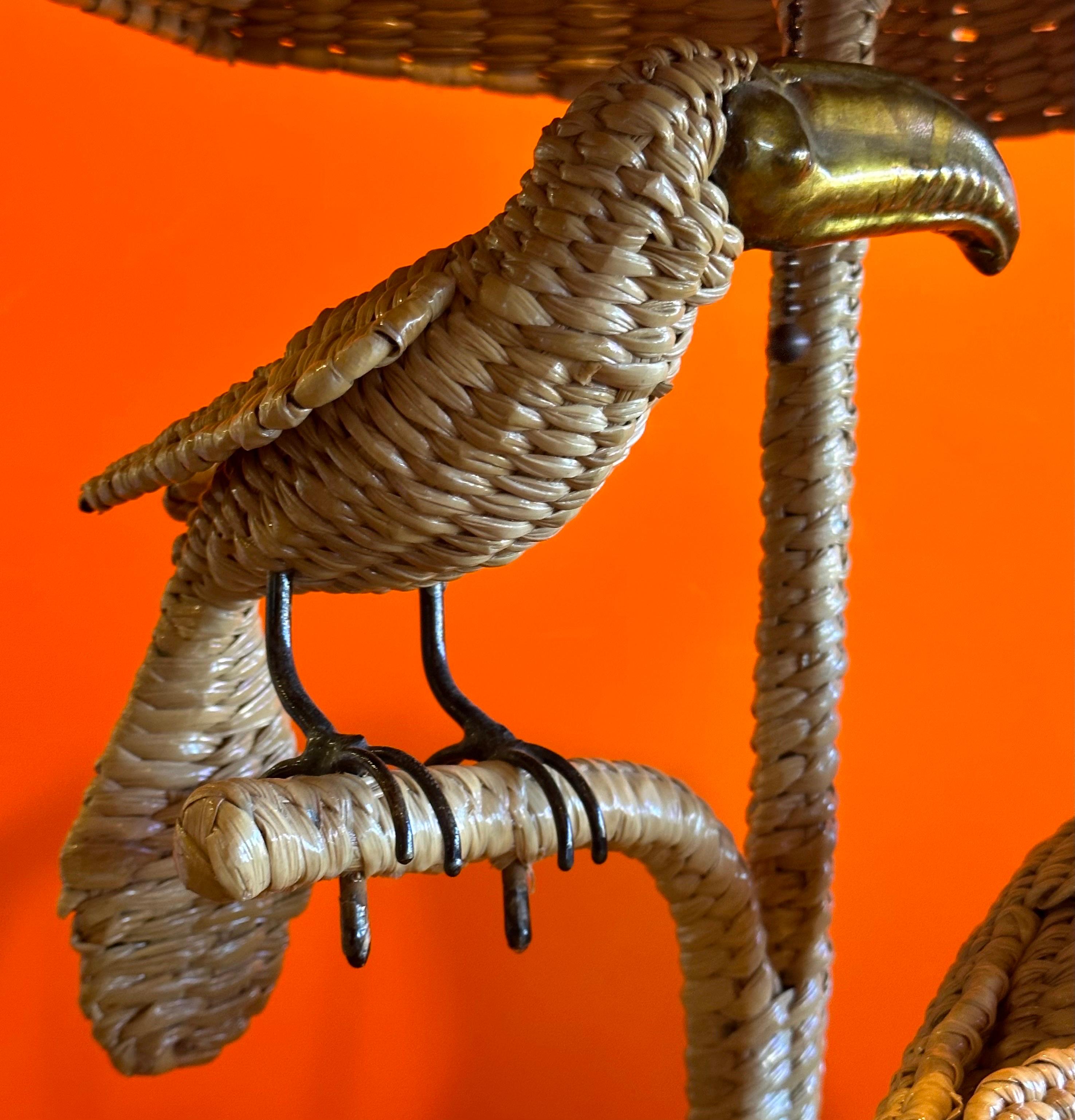 Parrot & Toucan Wicker Table Lamp by Mario Lopez Torres For Sale 6