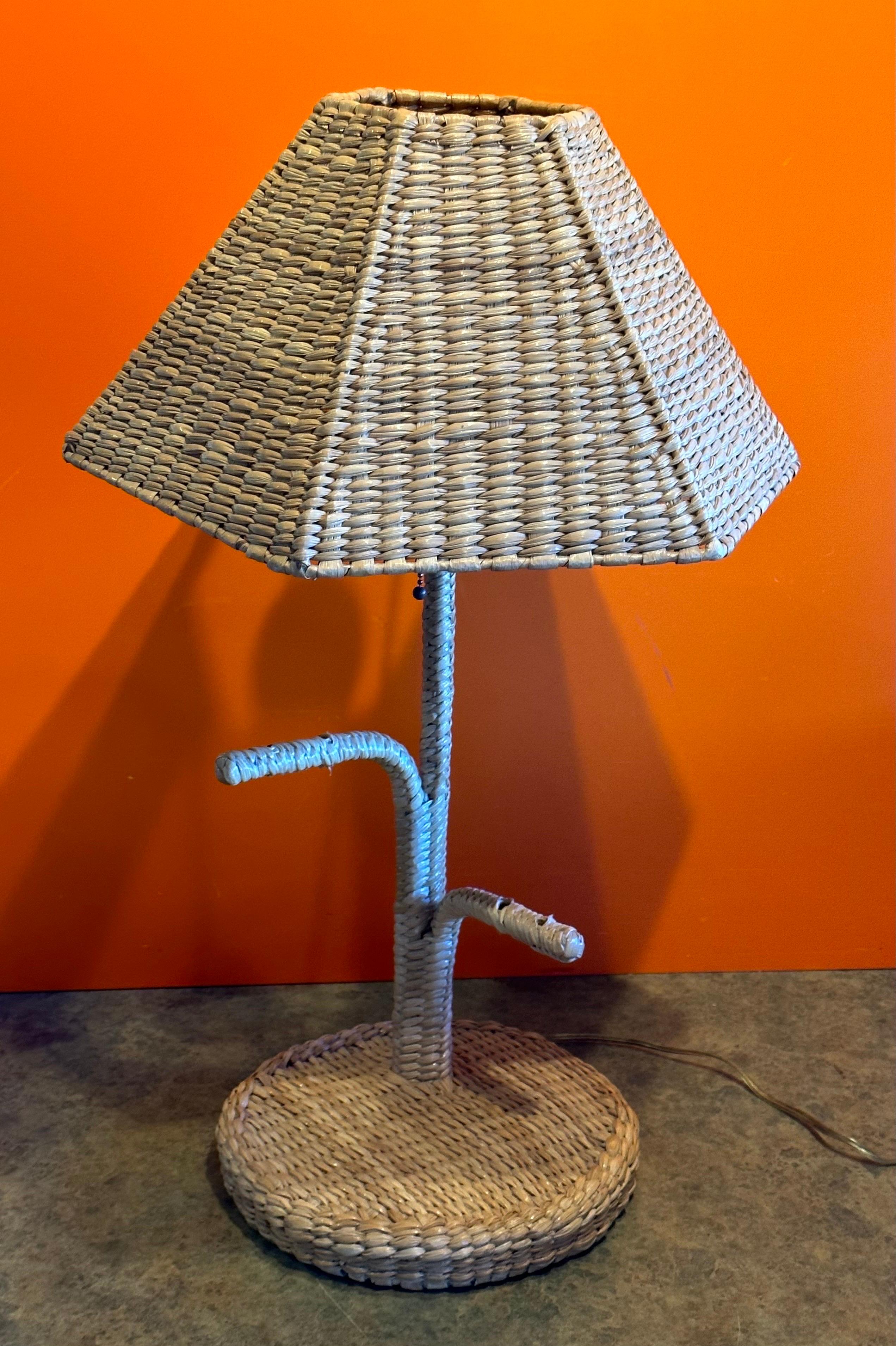 Parrot & Toucan Wicker Table Lamp by Mario Lopez Torres For Sale 7