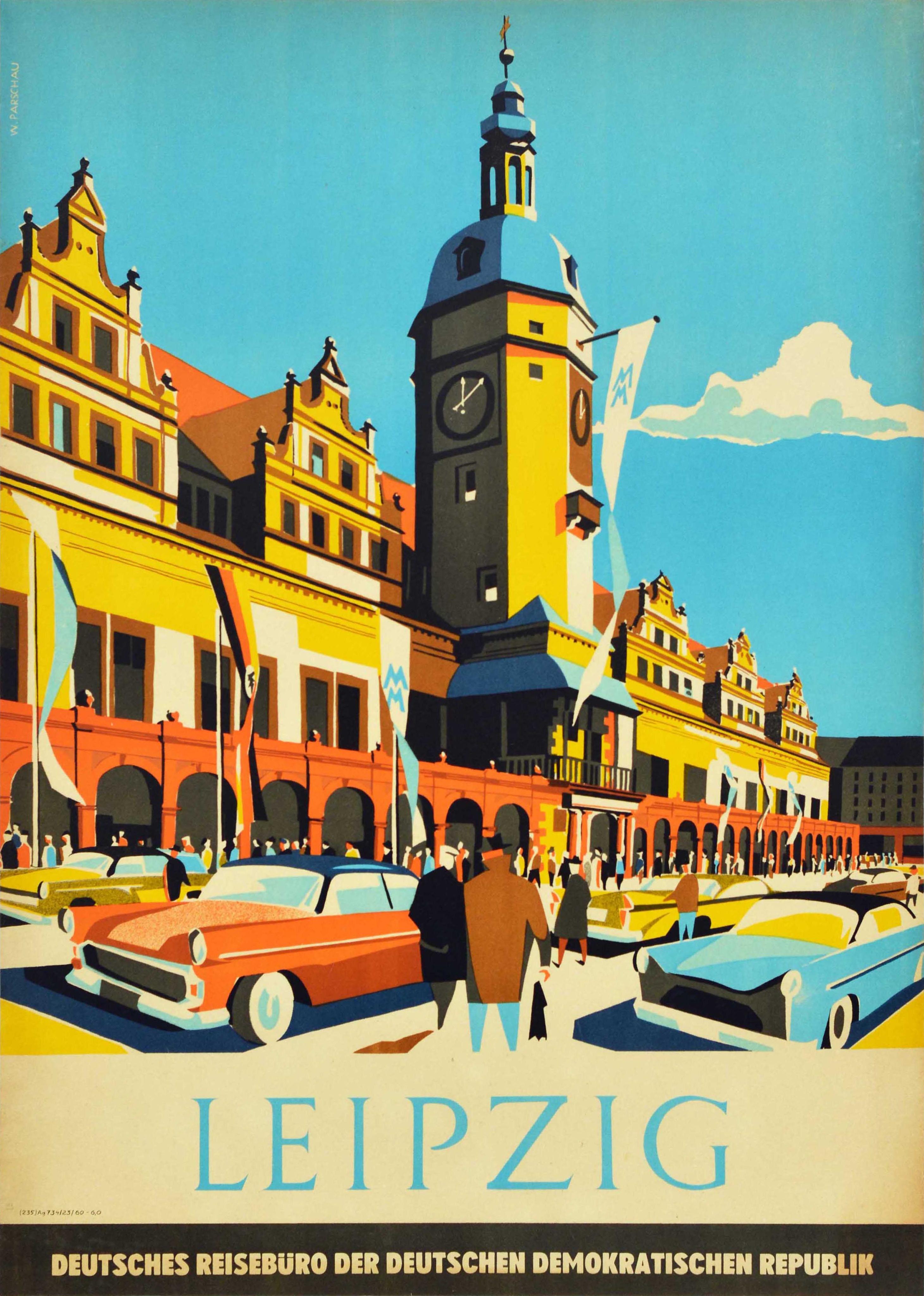 Parschau Print - Original Vintage Poster Leipzig Trade Fair MM DDR Germany Travel Advertising Art