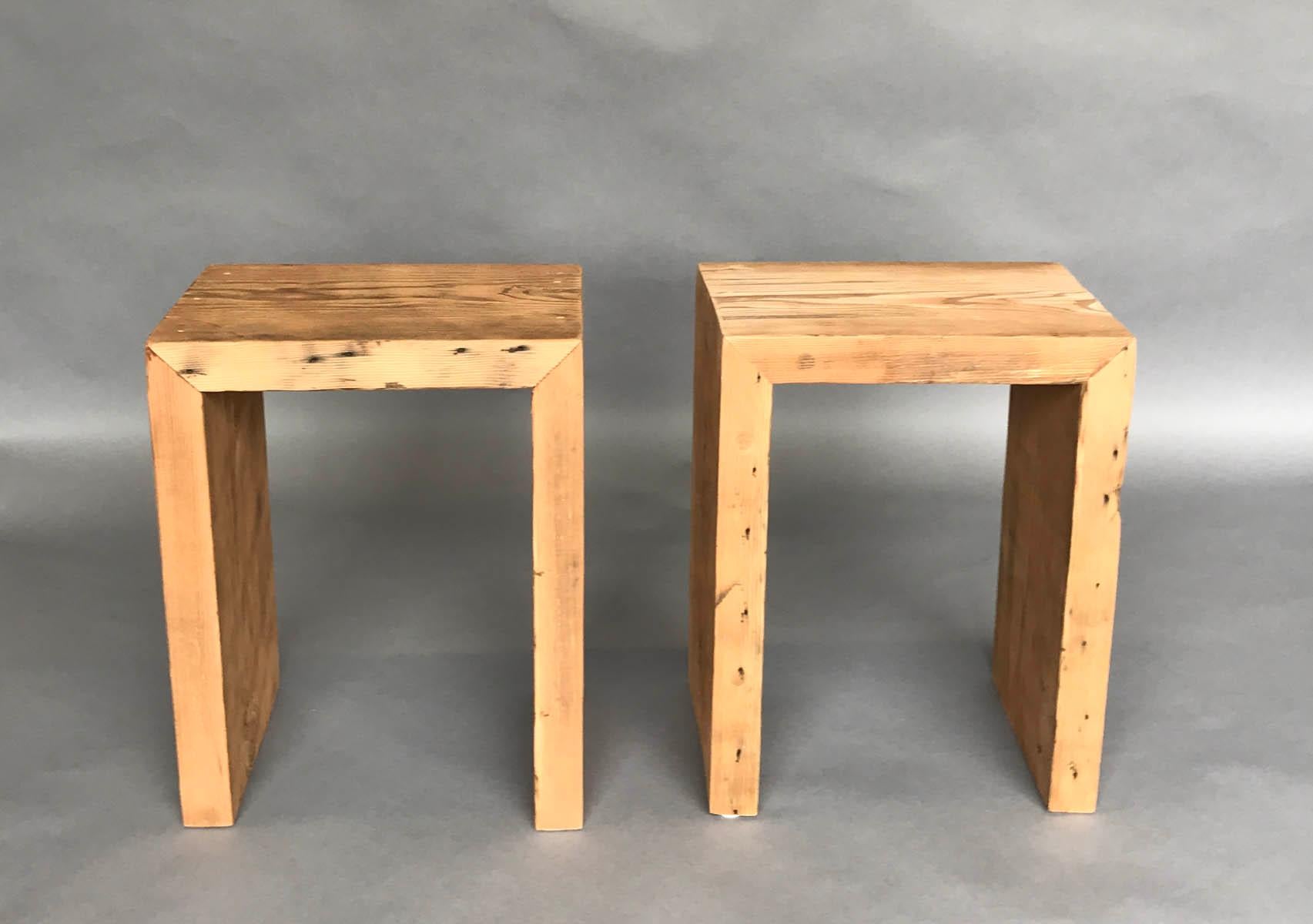 Reclaimed Wood Parson Side Tables/Stacking Tables
