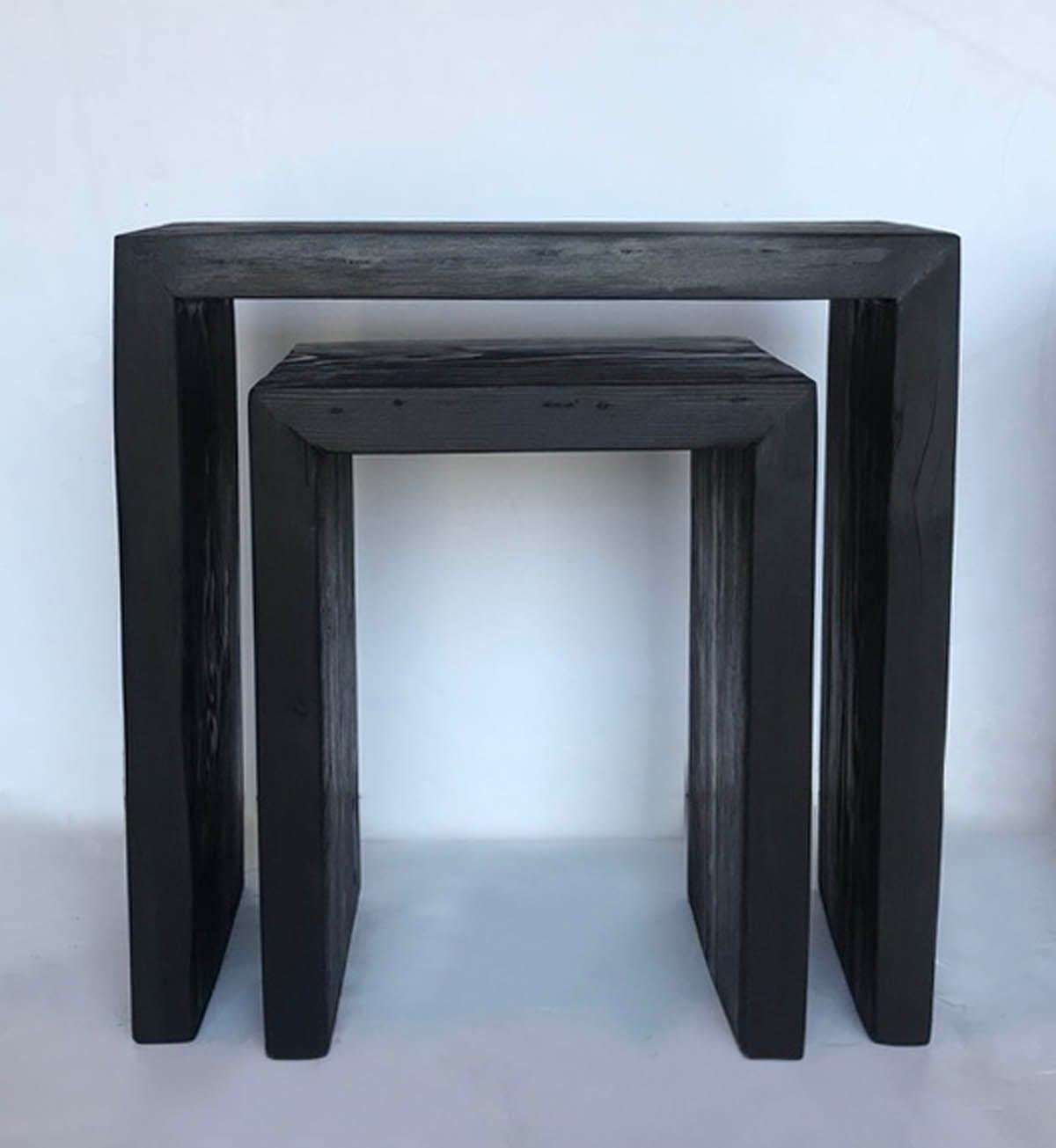 Organic Modern Parson Side Tables/Stacking Tables