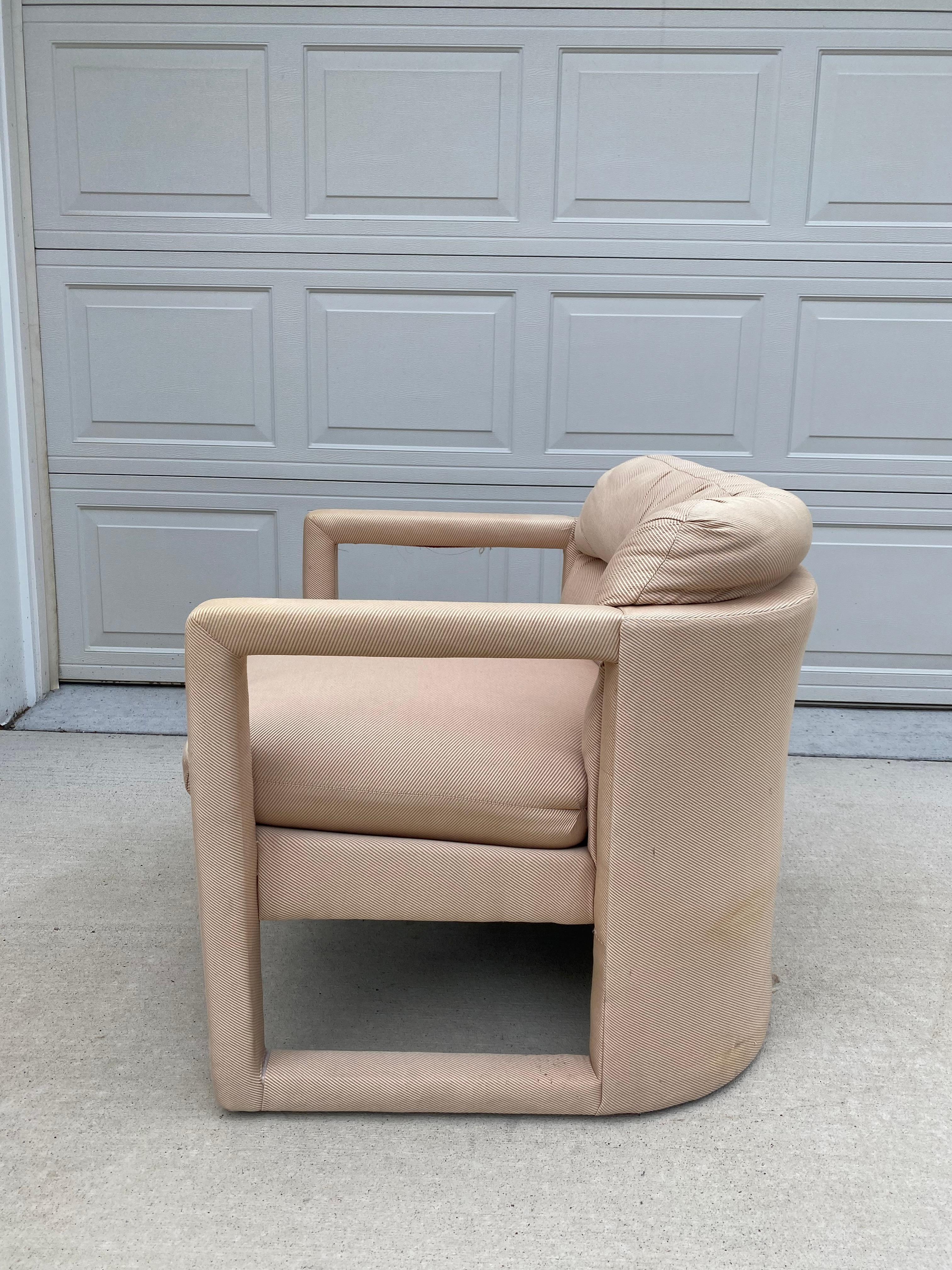 Fabric Parson Style Drexel Lounge Chair  For Sale
