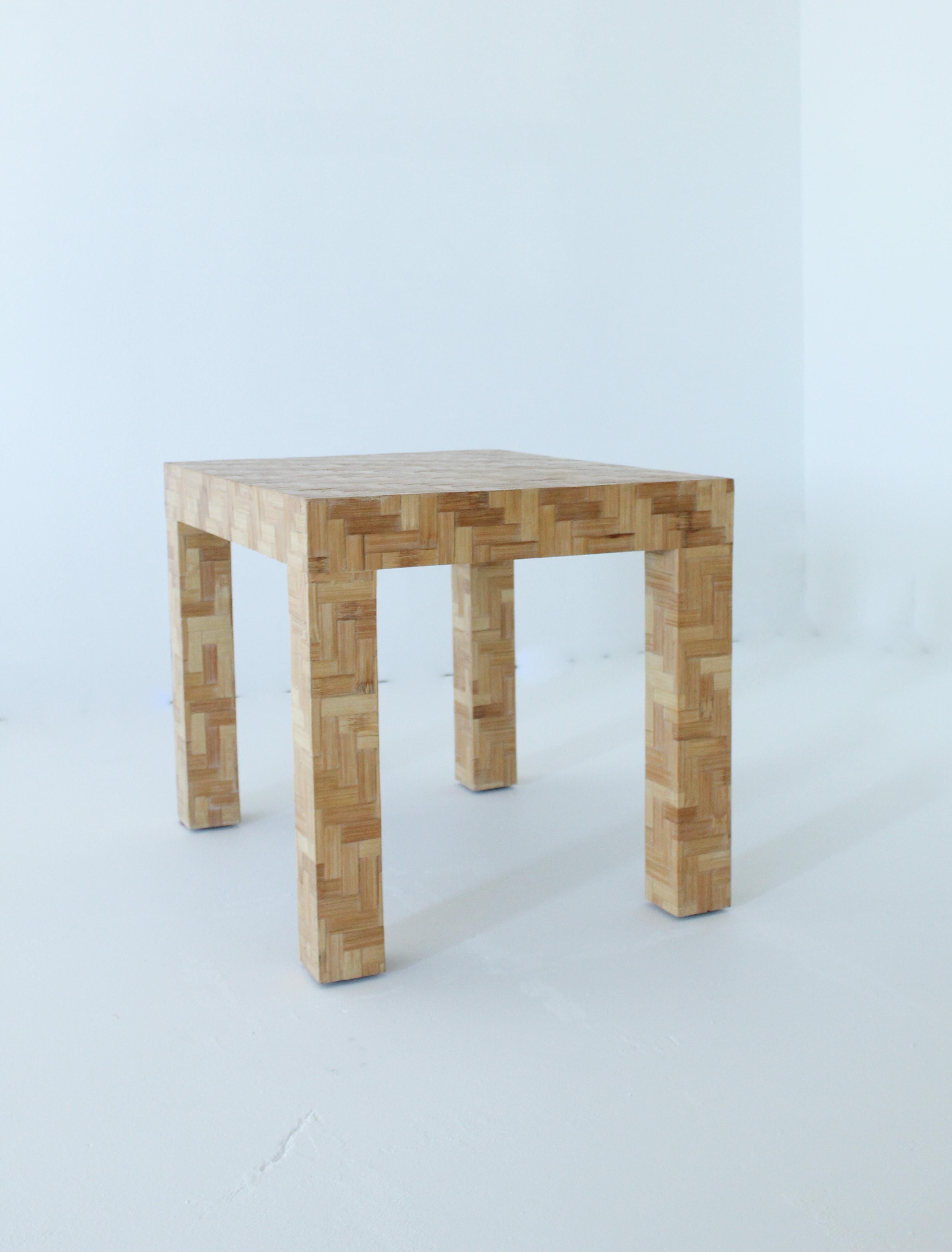 Parsons Bamboo Parquet Table, 1970s 7