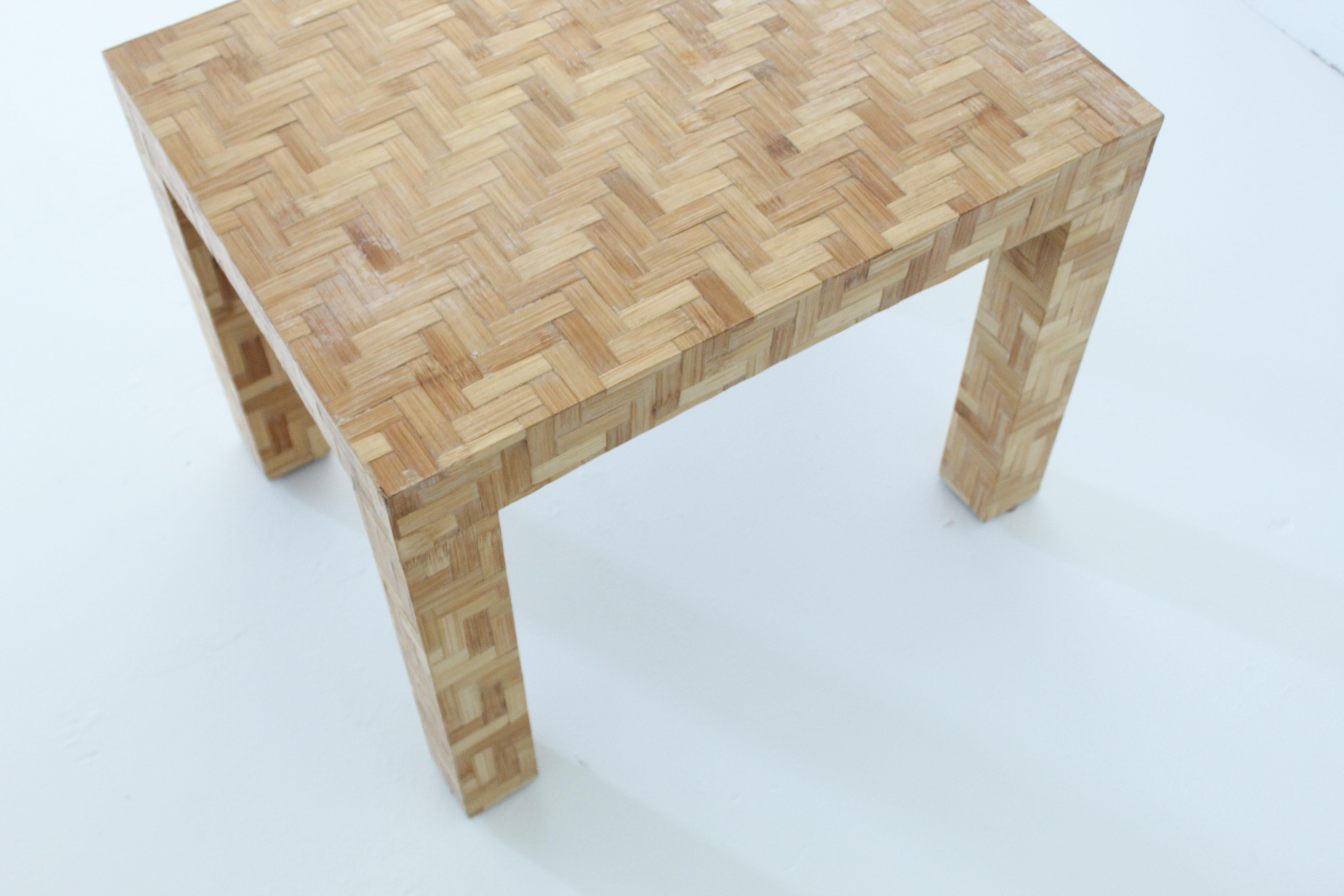 Late 20th Century Parsons Bamboo Parquet Table, 1970s