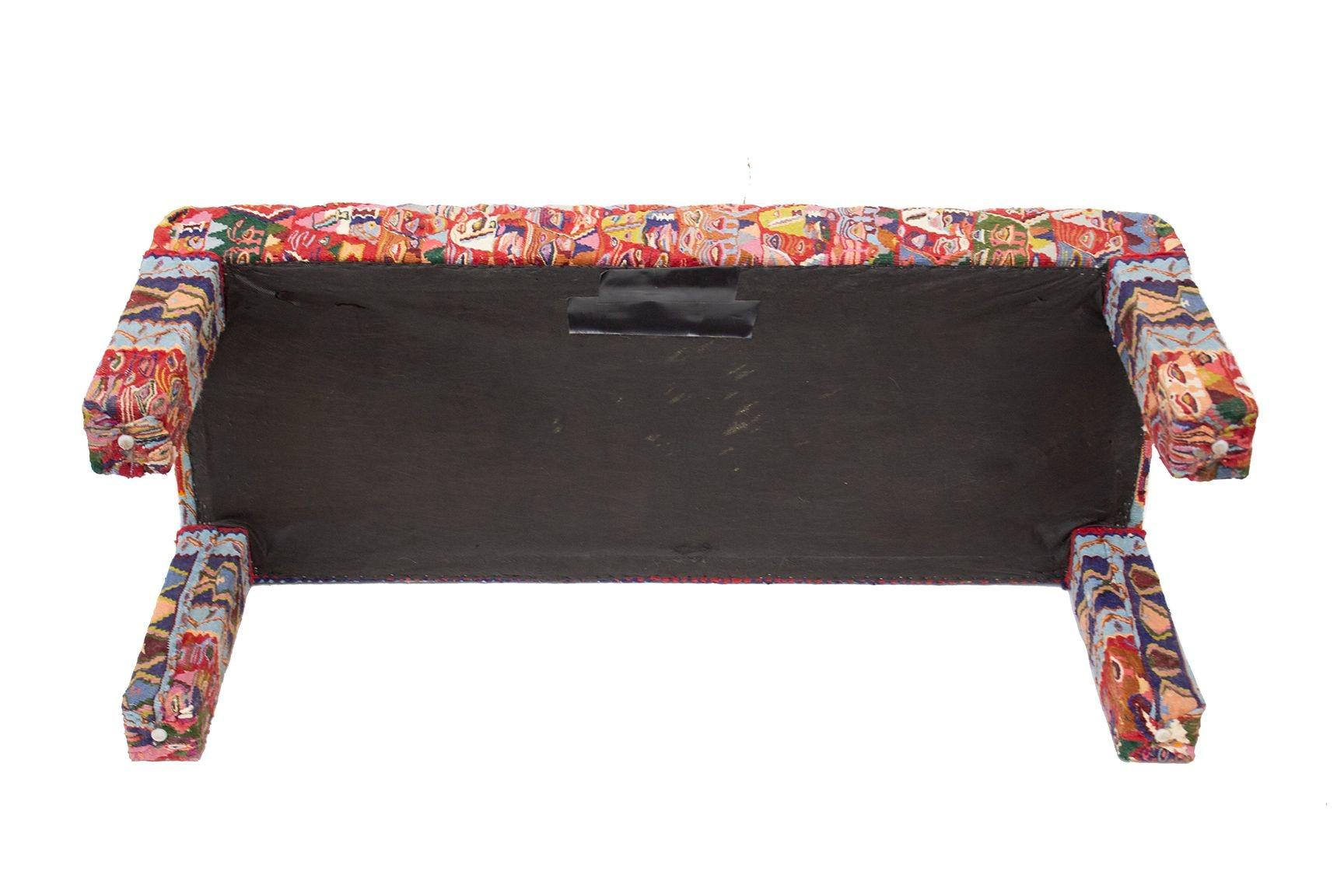 Parsons Bench Upholstered in a Vintage Textile, 45