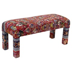 Parsons Bench Upholstered in a Vintage Textile, 45" W