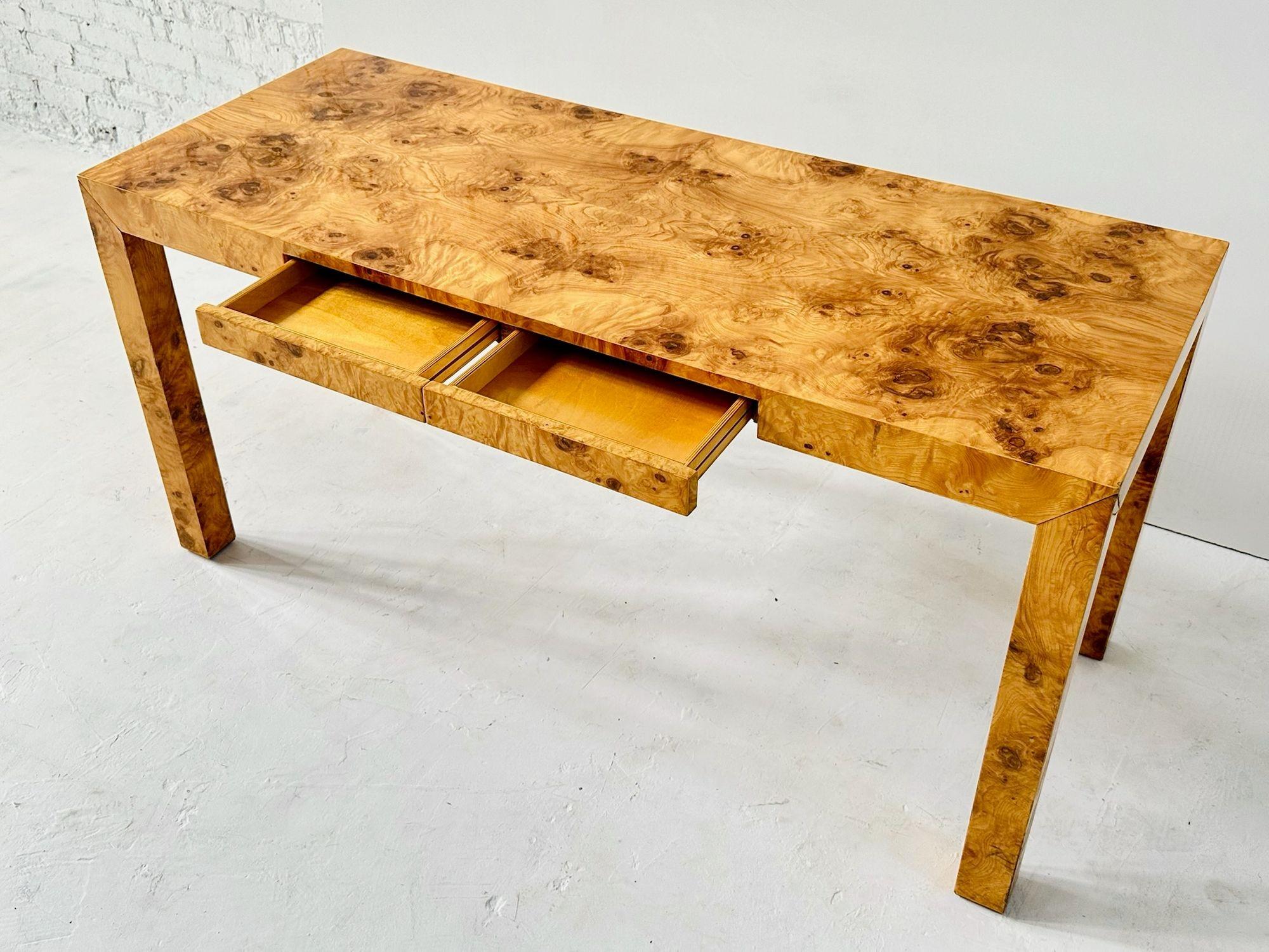 Mid-20th Century Parsons Burl Wood Desk, 1960 For Sale