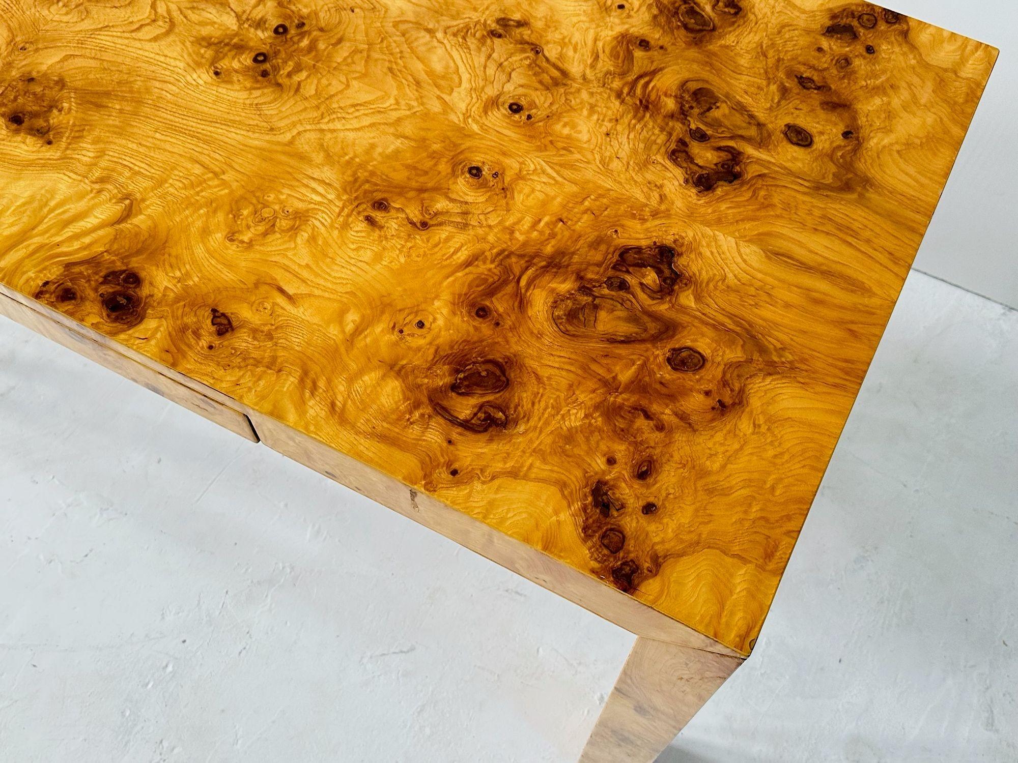 Parsons Burl Wood Desk, 1960 For Sale 1