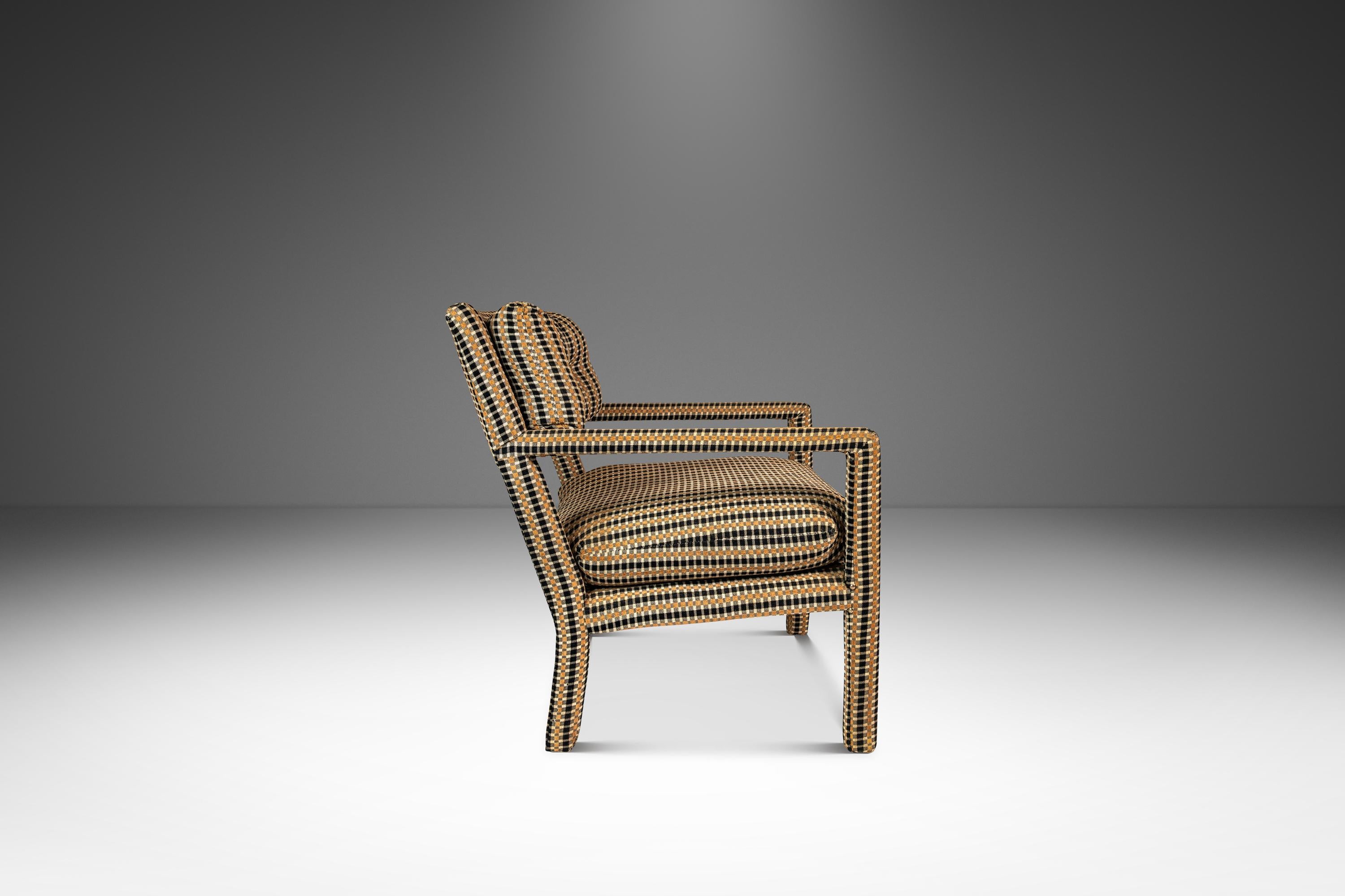 Silla Parsons / Silla Club a la manera de Milo Baughman, EE.UU., c. 1960 Tela en venta