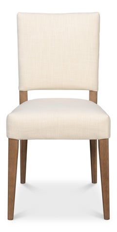Parsons Dining Chairs in Beige with Medium Brown Legs, Sets of 2